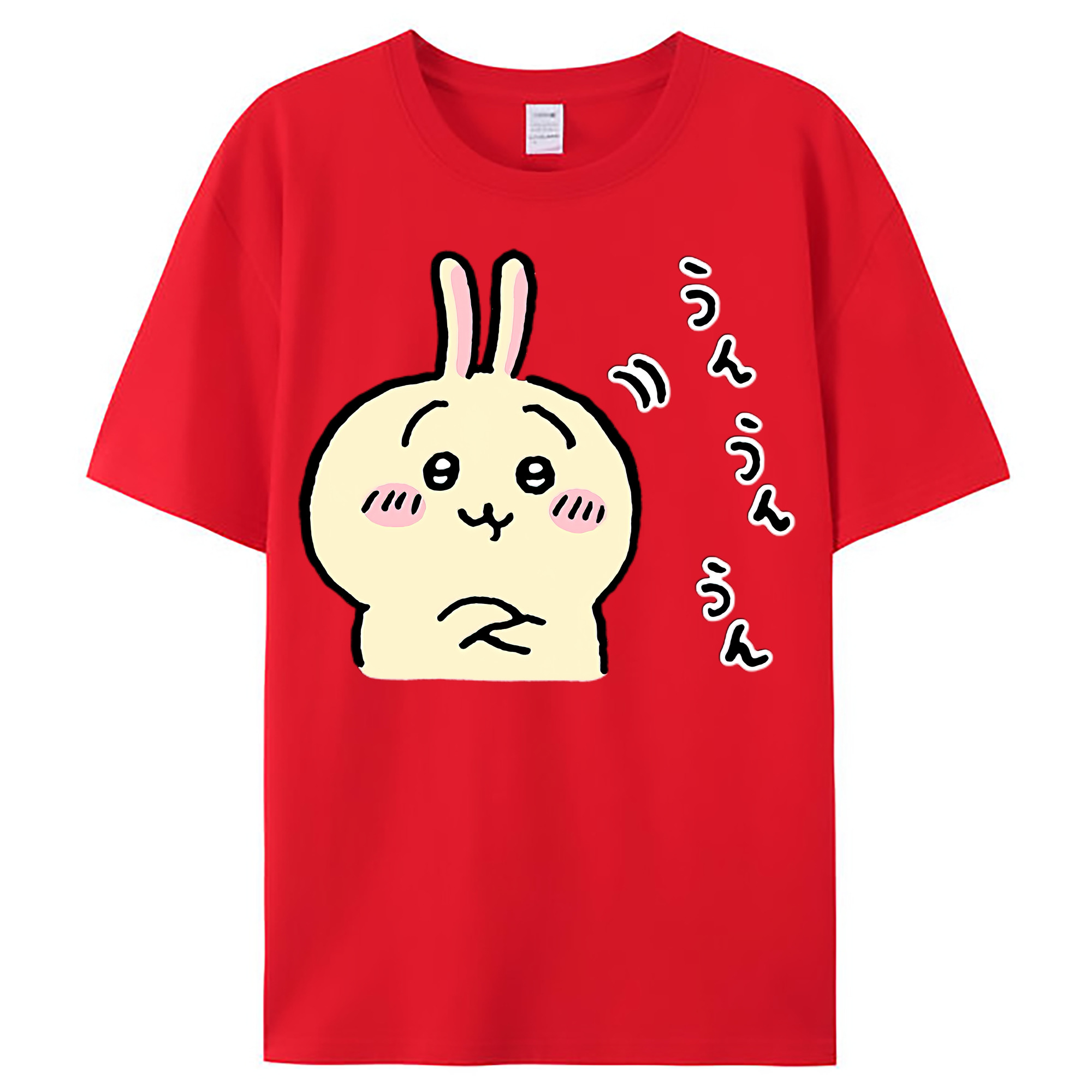 （画像用） ちいかわ うさぎ Chii-kawa usagi レディースカジュアルプリントTシャツ（綿100％）