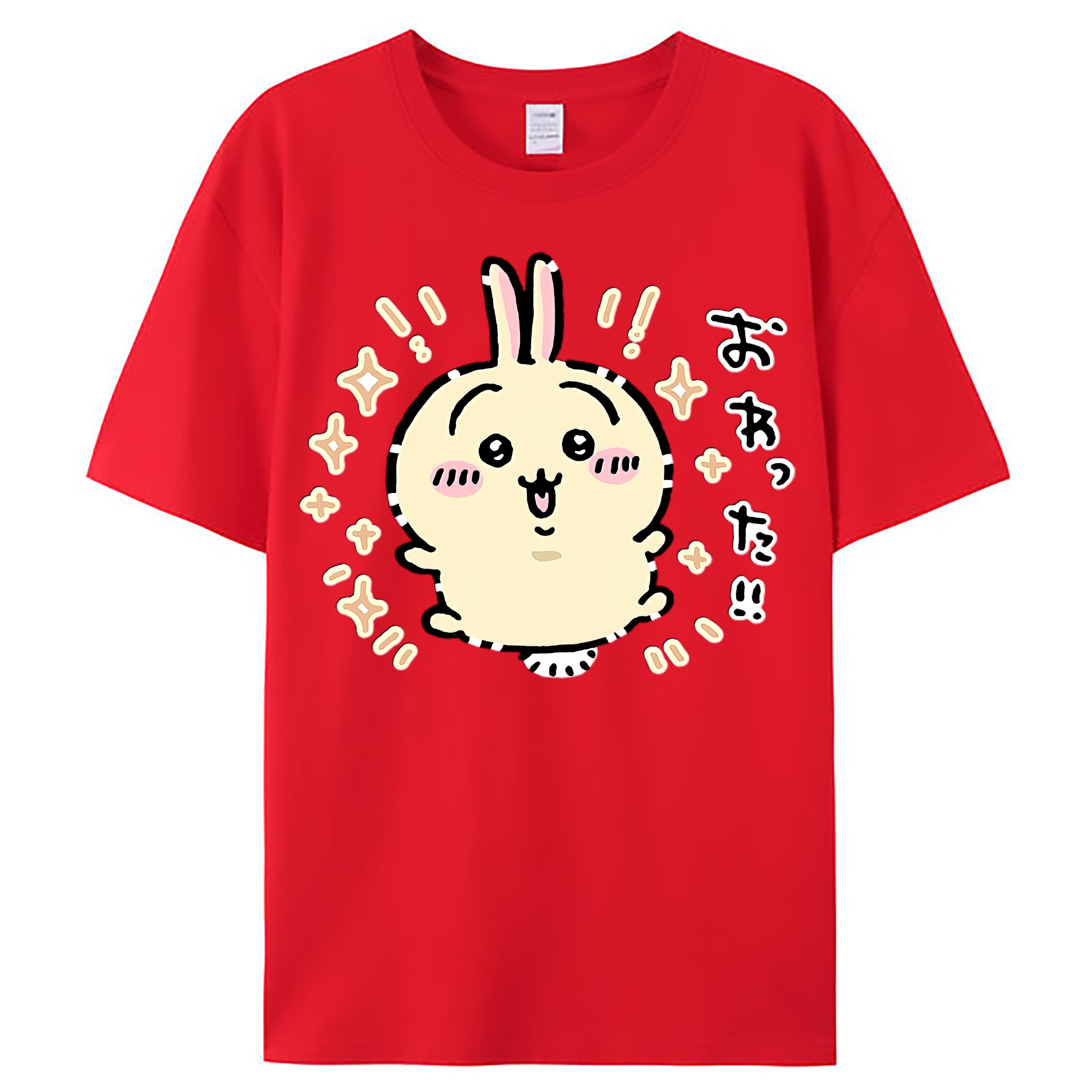 （画像用） ちいかわ うさぎ Chii-kawa usagi レディースカジュアルプリントTシャツ（綿100％）