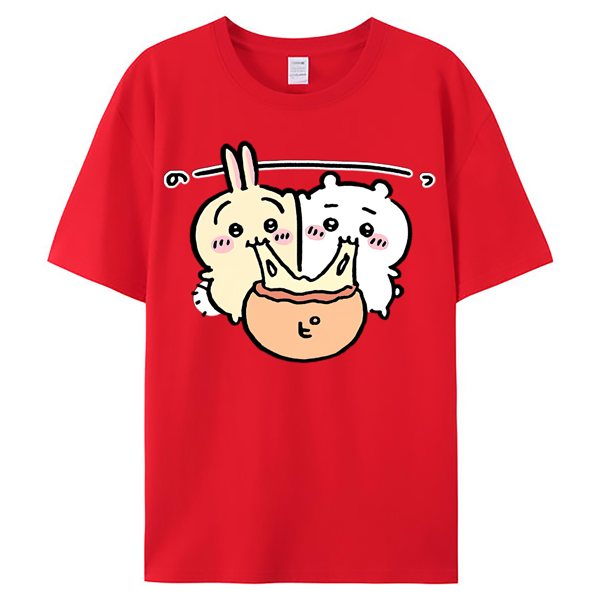 （画像用） ちいかわ うさぎ Chii-kawa usagi レディースカジュアルプリントTシャツ（綿100％）