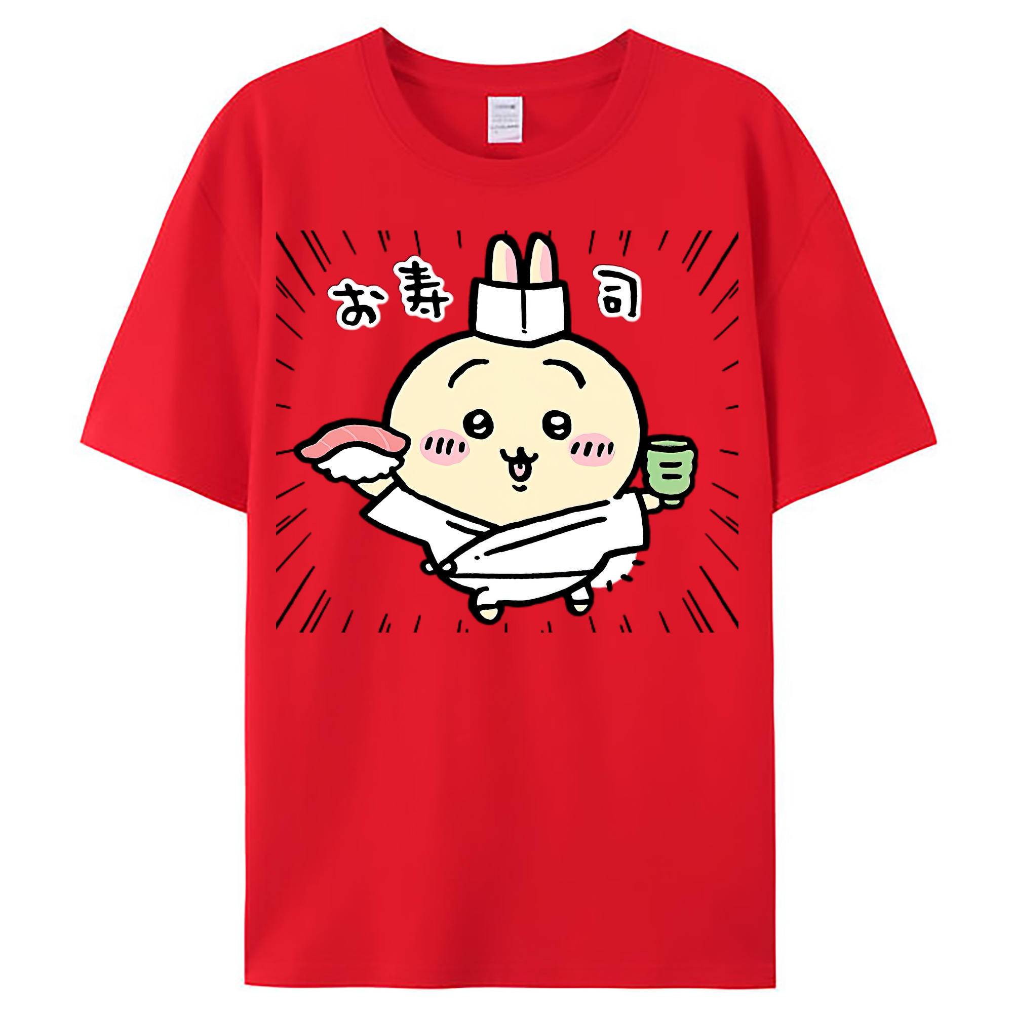 （画像用） ちいかわ うさぎ Chii-kawa usagi レディースカジュアルプリントTシャツ（綿100％）