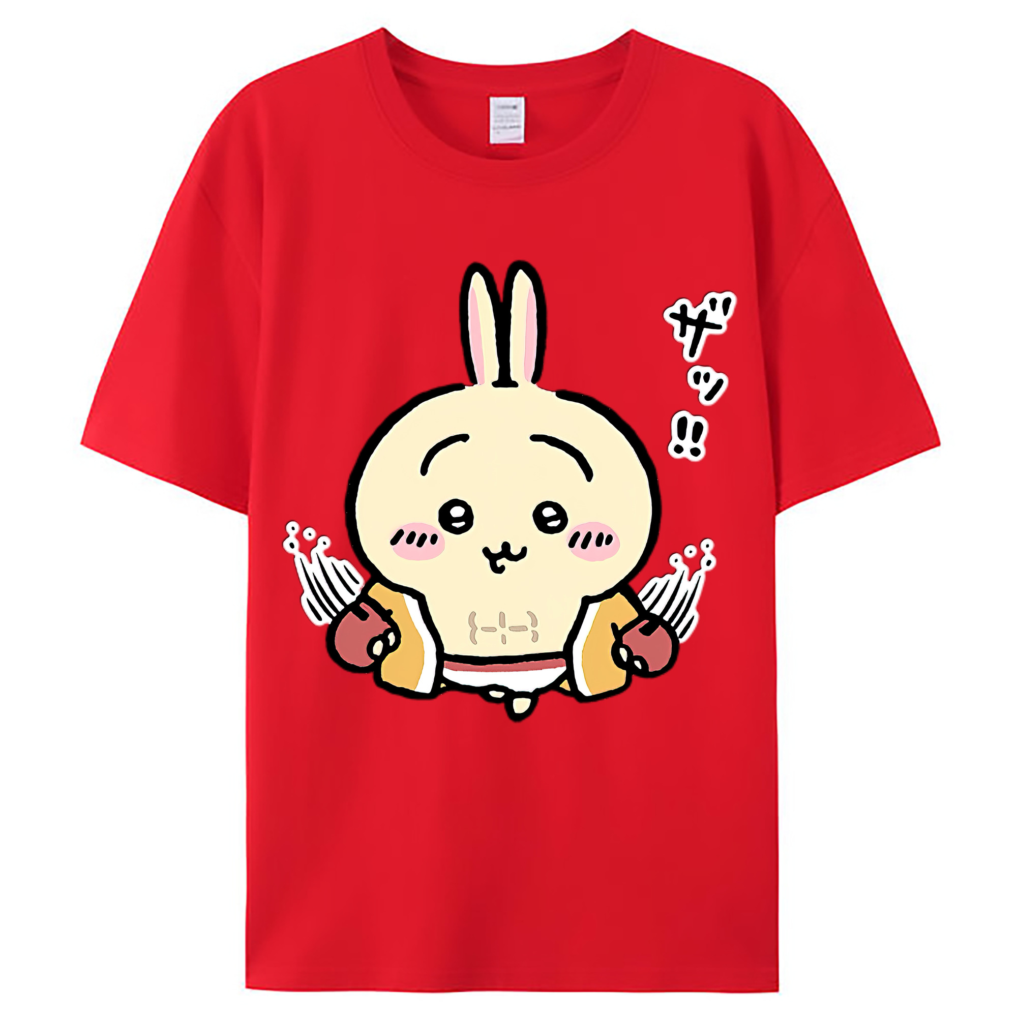 （画像用） ちいかわ うさぎ Chii-kawa usagi レディースカジュアルプリントTシャツ（綿100％）