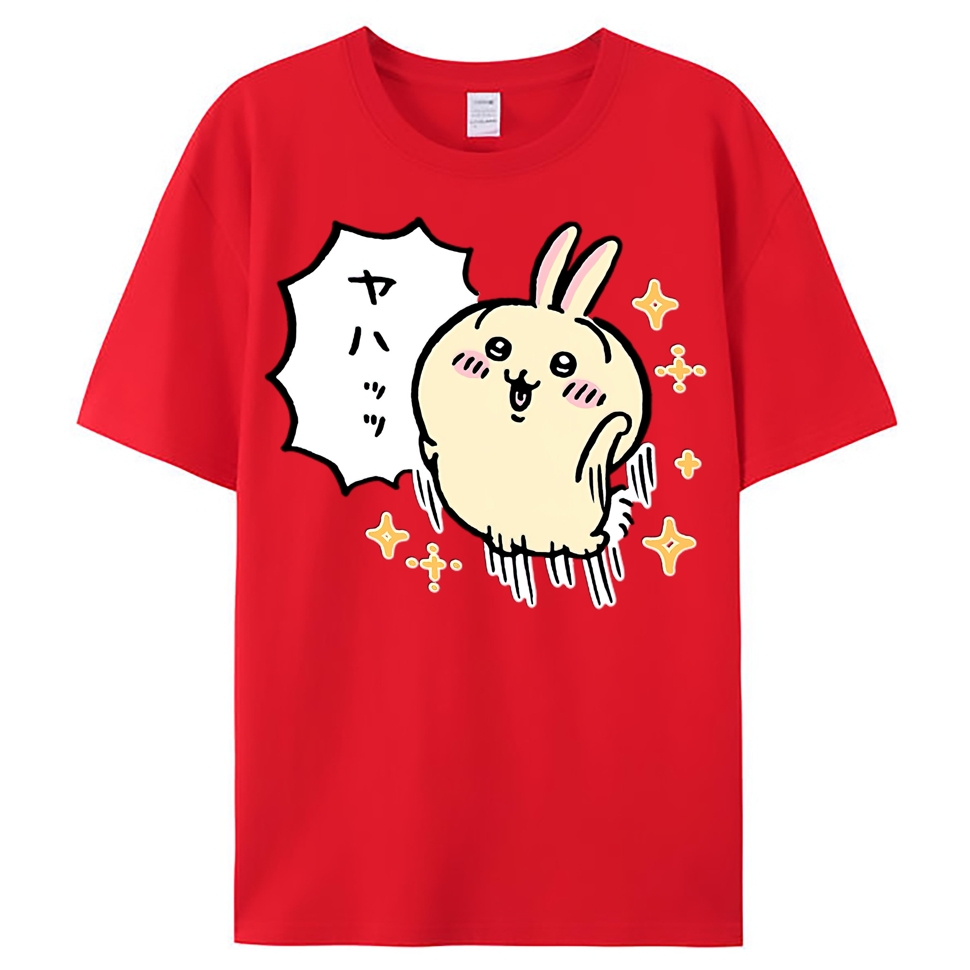 （画像用） ちいかわ うさぎ Chii-kawa usagi レディースカジュアルプリントTシャツ（綿100％）