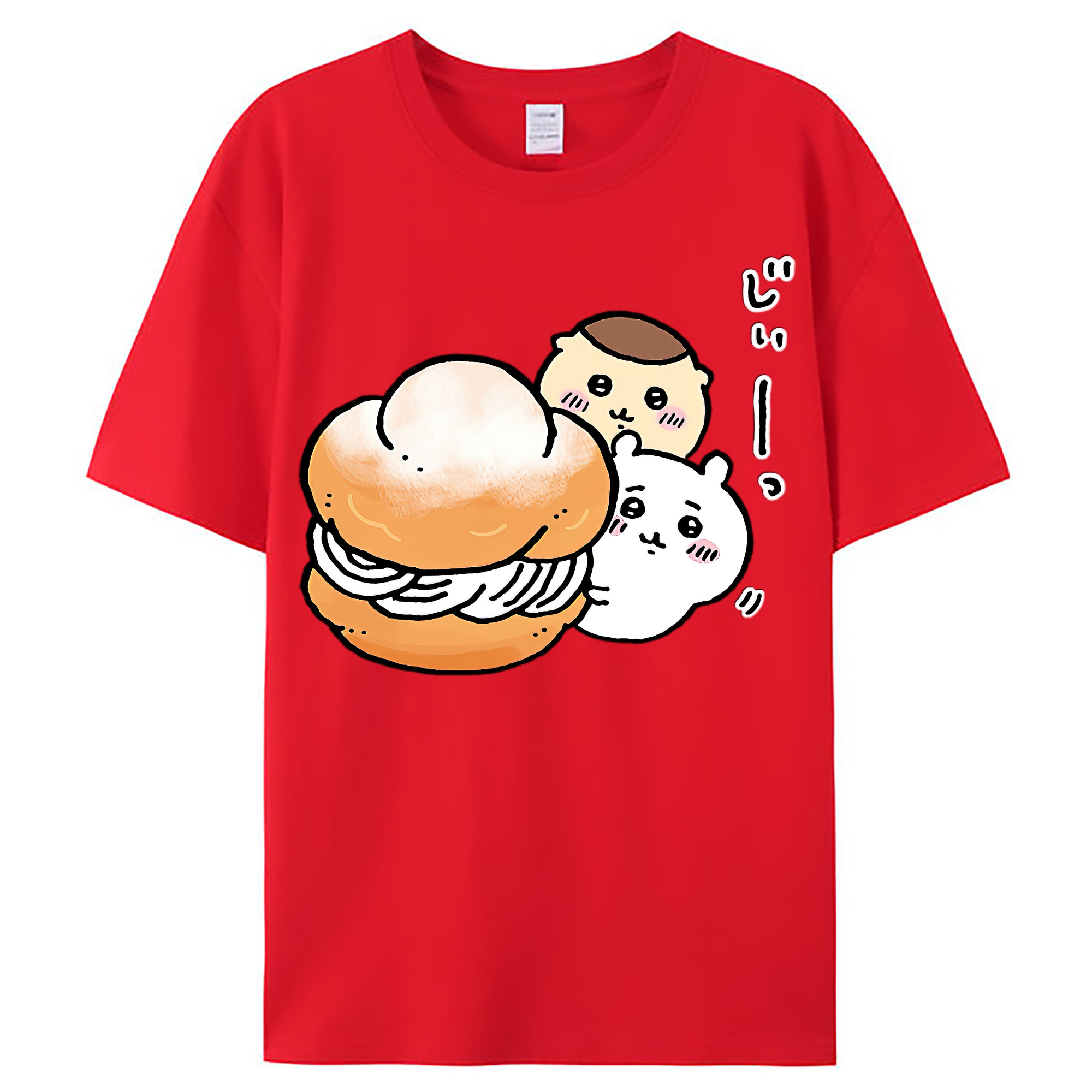 （画像用） ちいかわ くりまんじゅう Chii-kawa kuri manjū レディースカジュアルプリントTシャツ（綿100％）