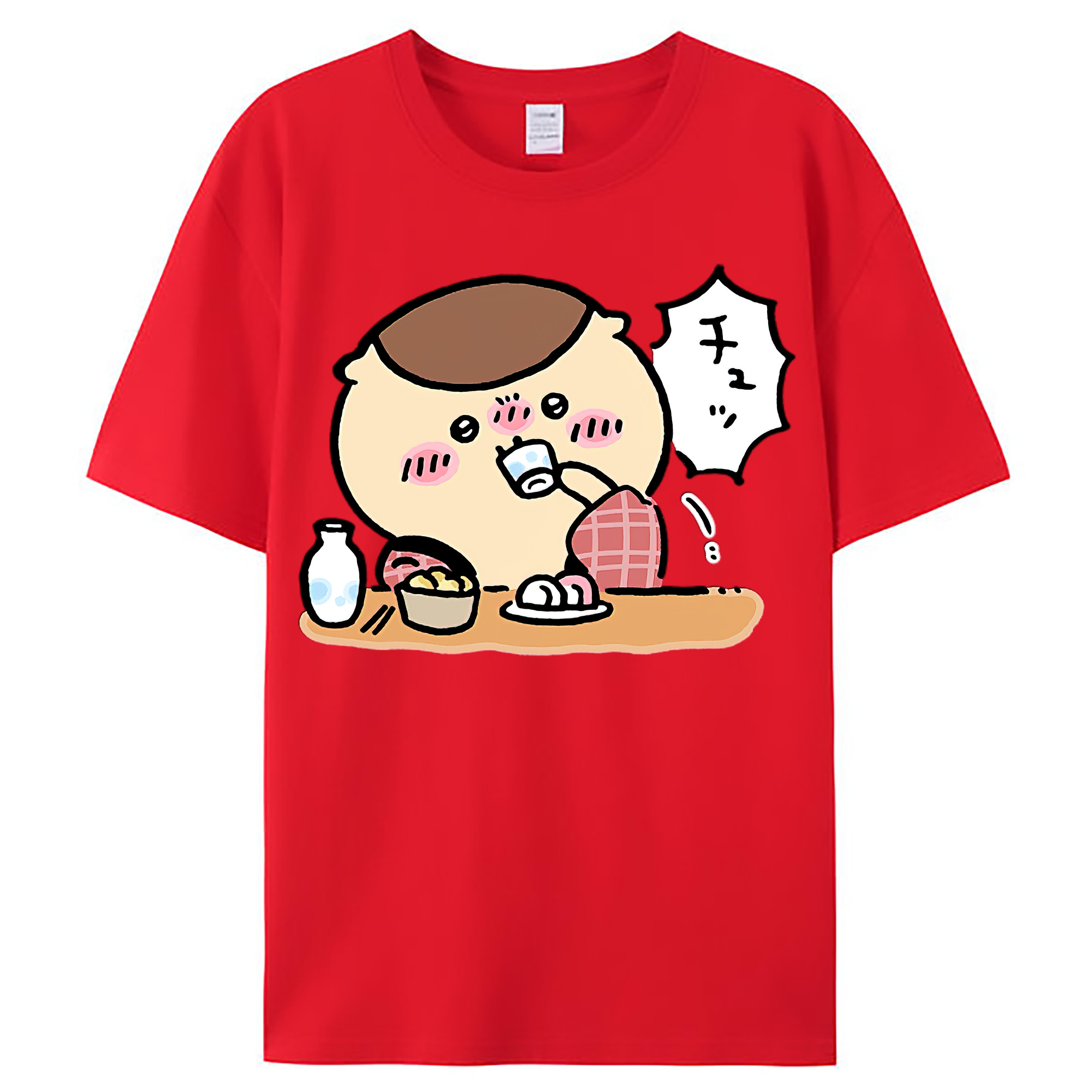 （画像用） ちいかわ くりまんじゅう Chii-kawa kuri manjū レディースカジュアルプリントTシャツ（綿100％）