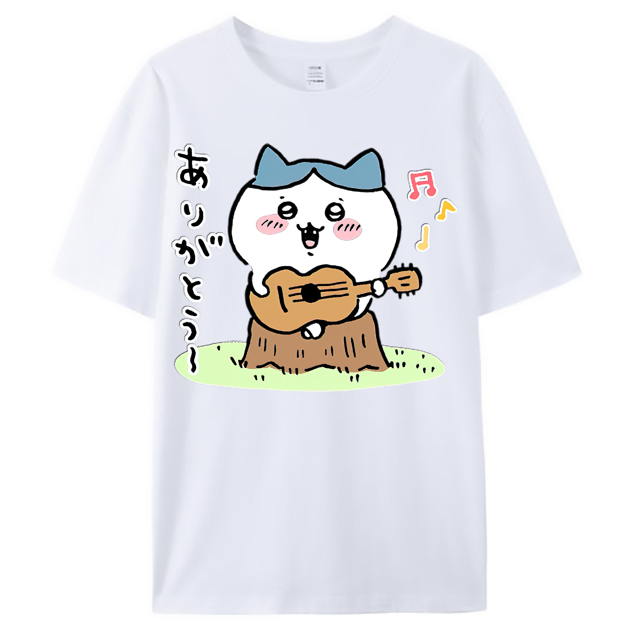 （画像用） ちいかわ ハチワレ Chii-kawa hachiware レディースカジュアルプリントTシャツ（綿100％）