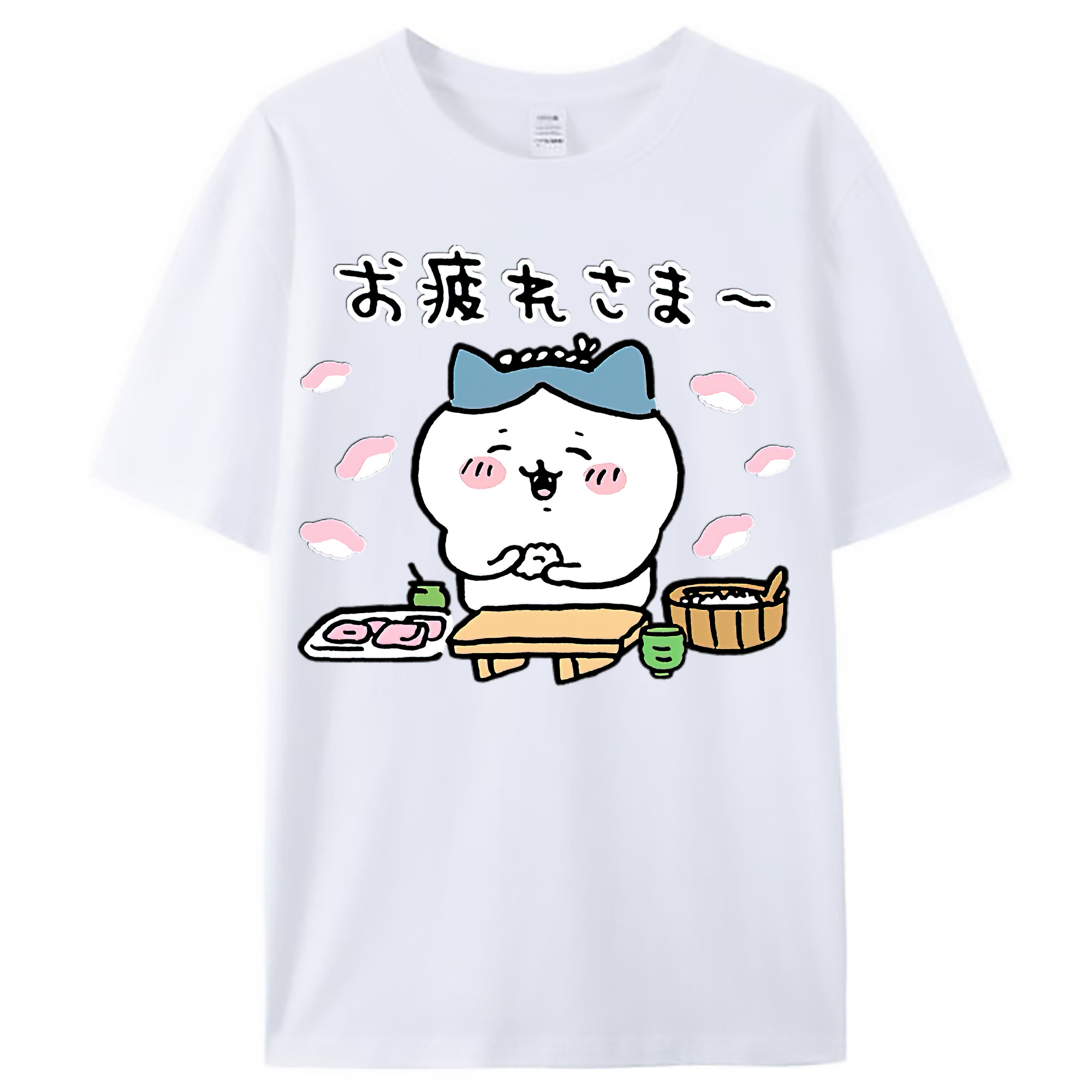 （画像用） ちいかわ ハチワレ Chii-kawa hachiware レディースカジュアルプリントTシャツ（綿100％）