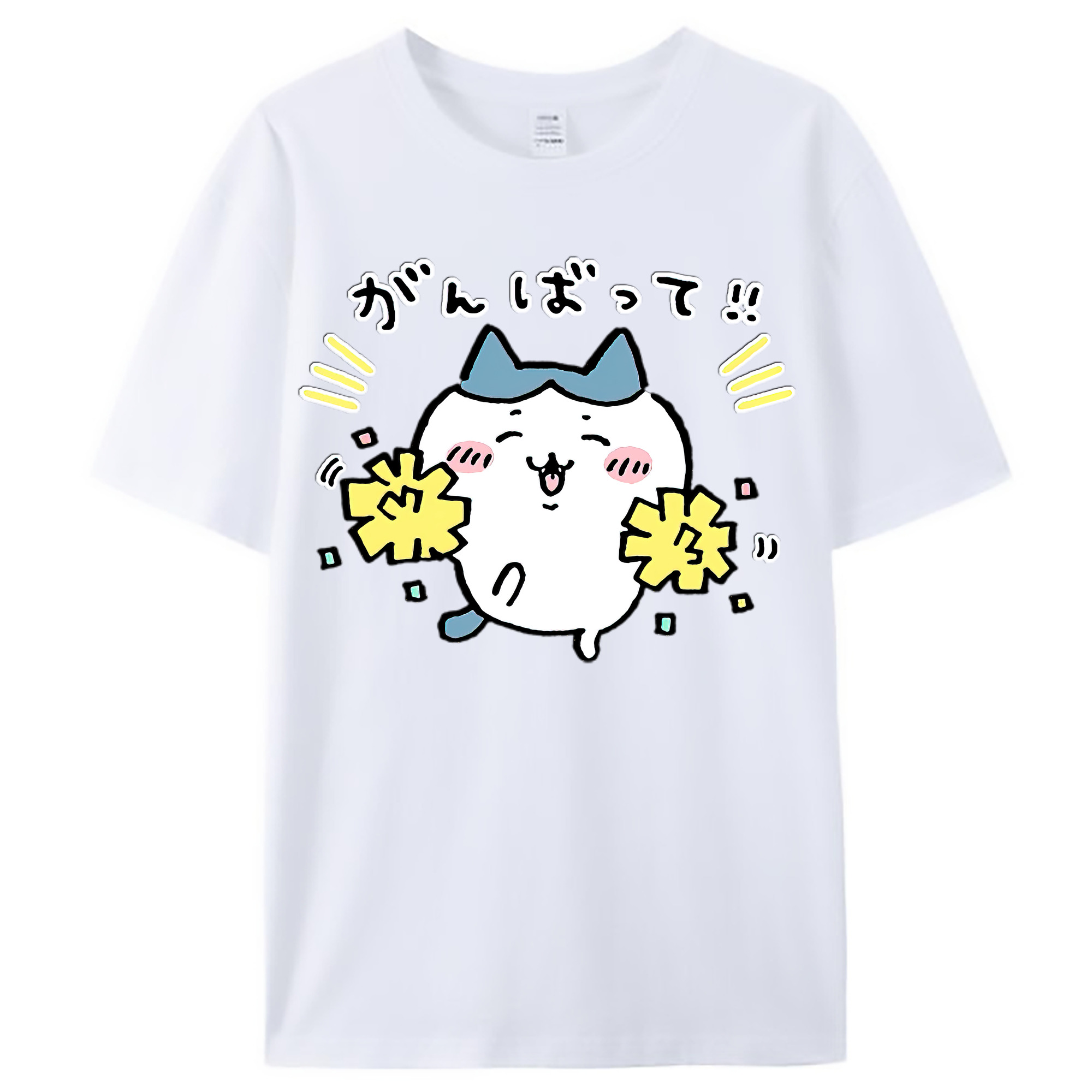 （画像用） ちいかわ ハチワレ Chii-kawa hachiware レディースカジュアルプリントTシャツ（綿100％）