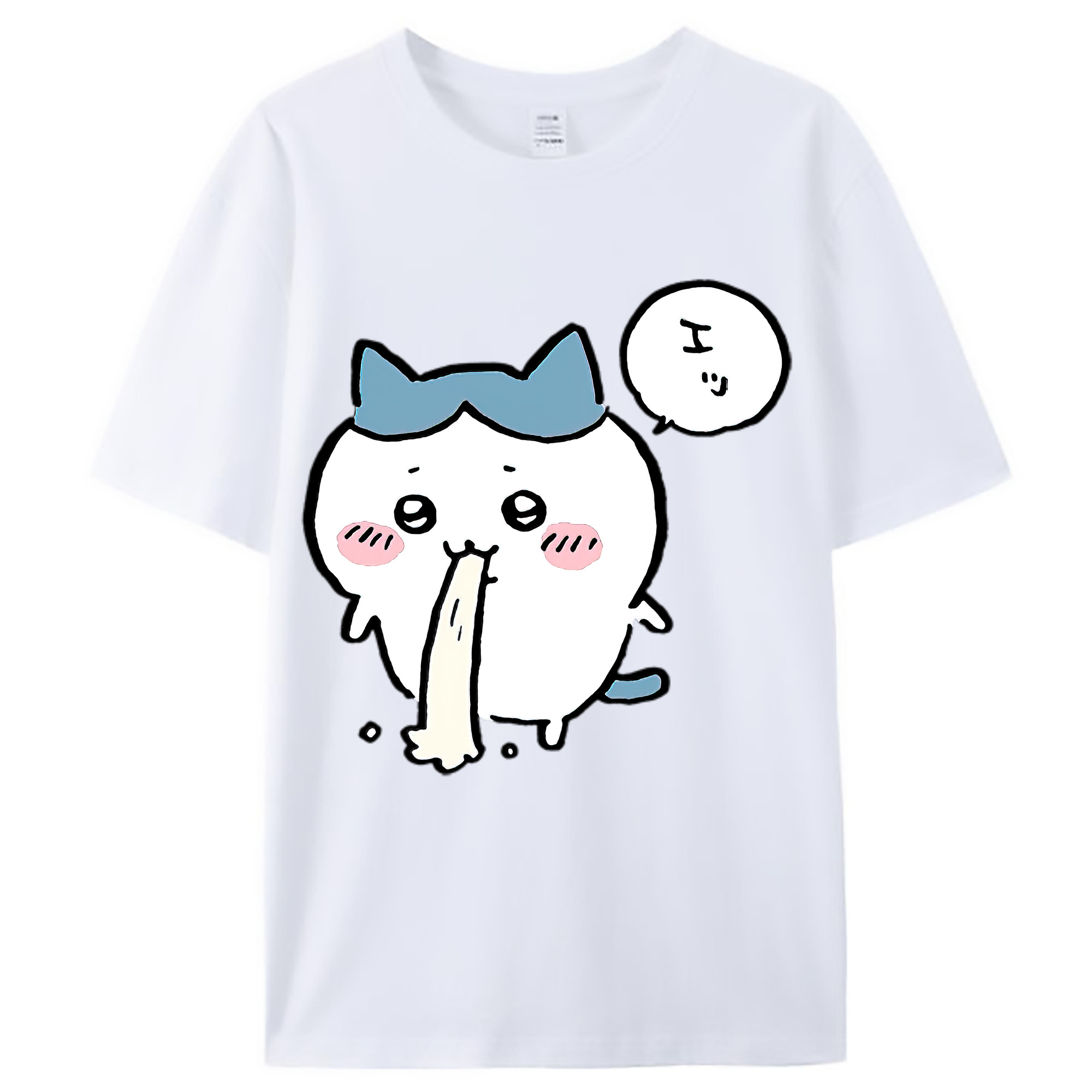 （画像用） ちいかわ ハチワレ Chii-kawa hachiware レディースカジュアルプリントTシャツ（綿100％）