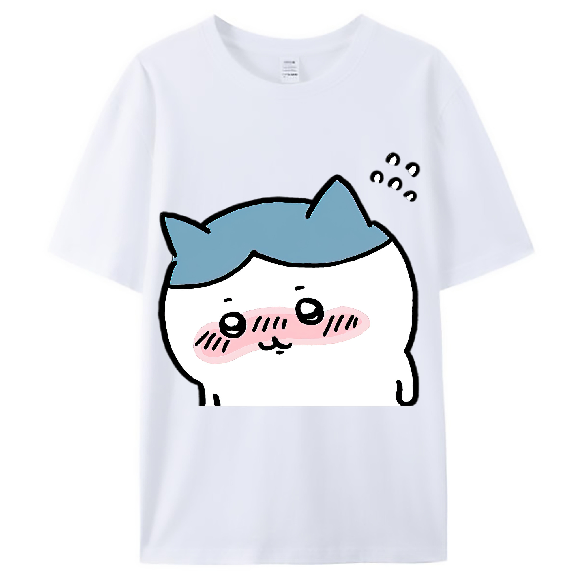（画像用） ちいかわ ハチワレ Chii-kawa hachiware レディースカジュアルプリントTシャツ（綿100％）