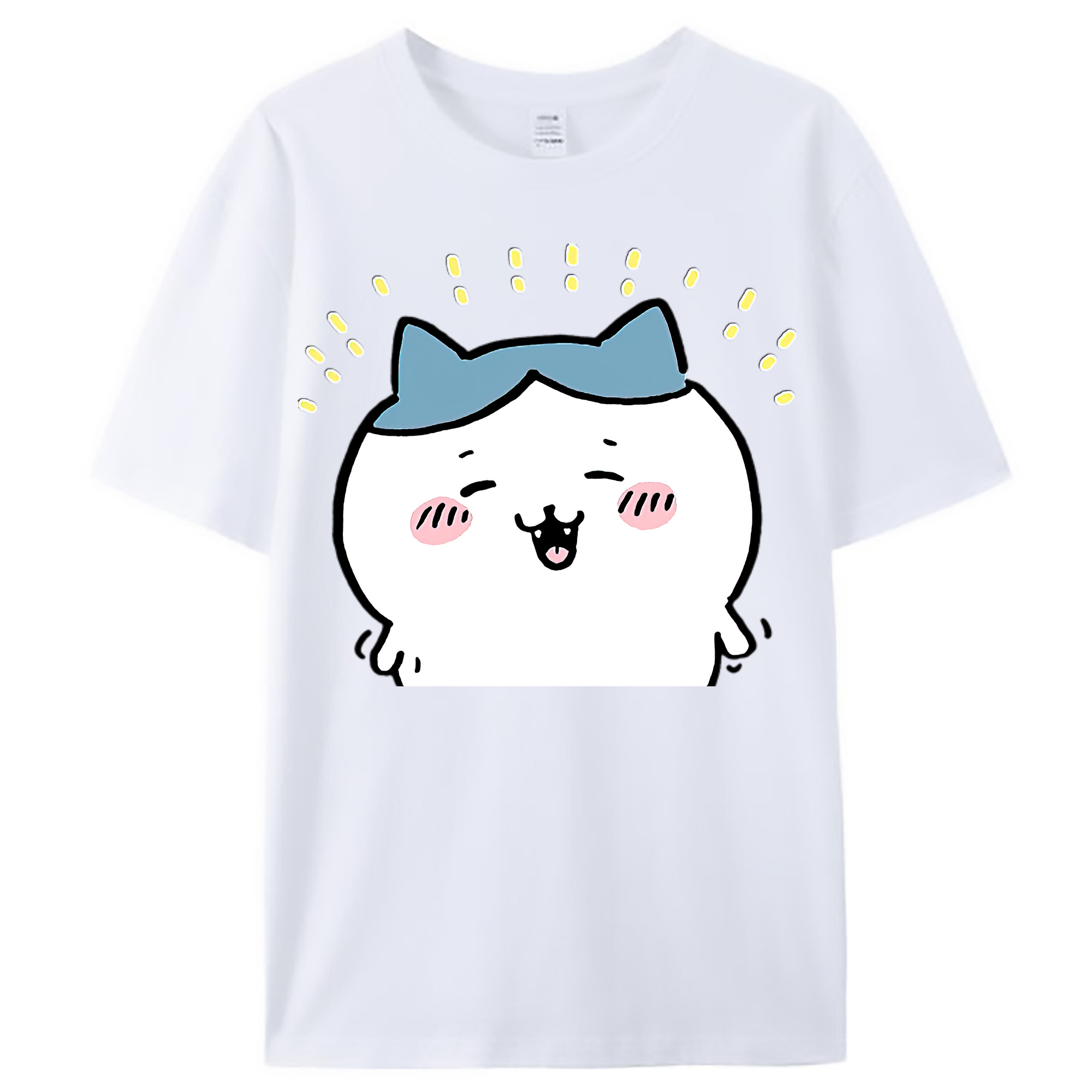 （画像用） ちいかわ ハチワレ Chii-kawa hachiware レディースカジュアルプリントTシャツ（綿100％）