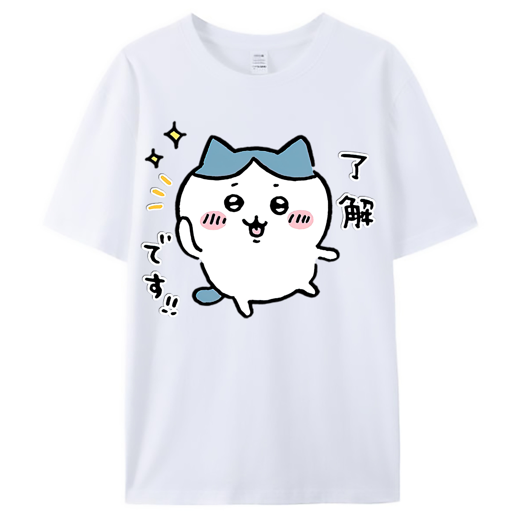 （画像用） ちいかわ ハチワレ Chii-kawa hachiware レディースカジュアルプリントTシャツ（綿100％）
