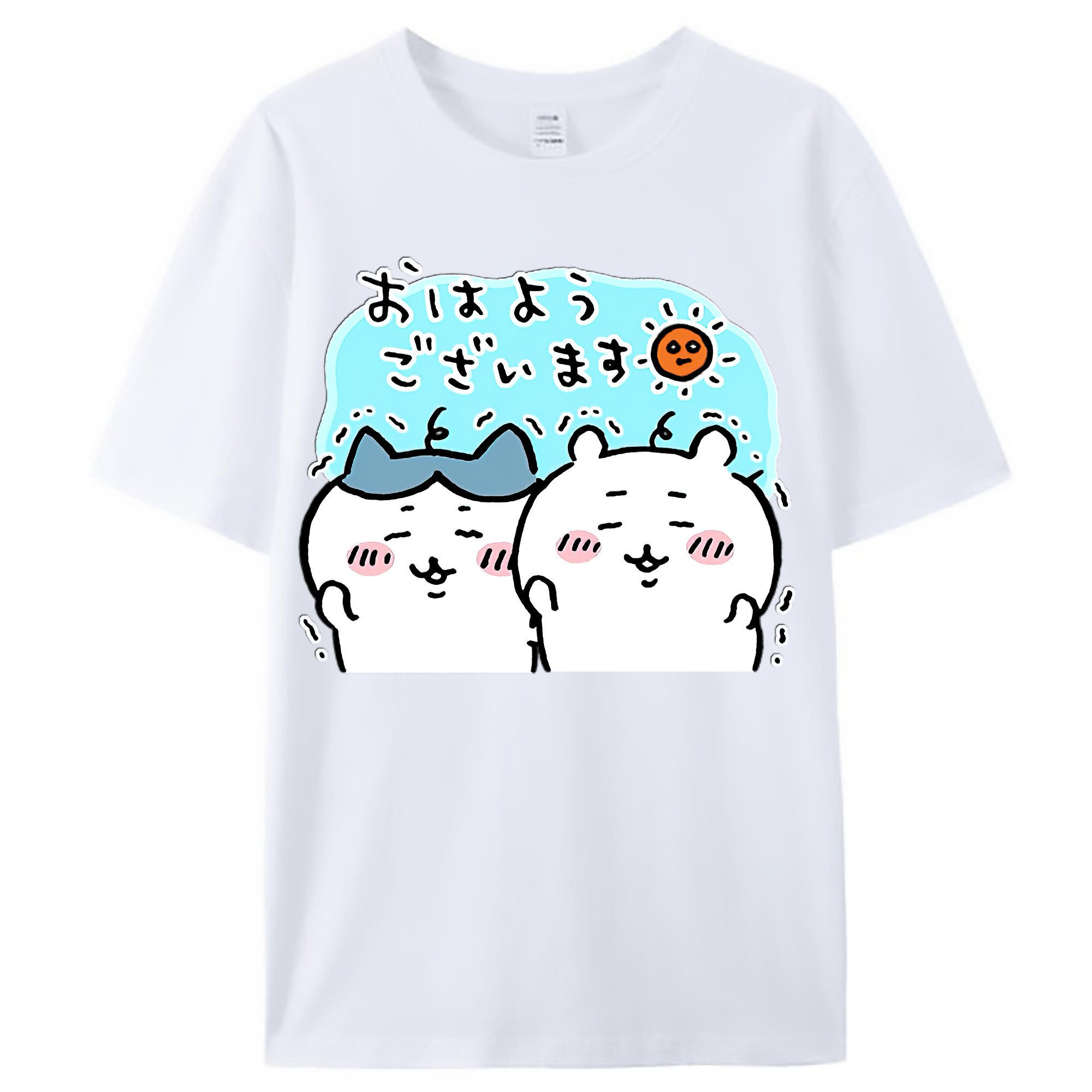 （画像用） ちいかわ ハチワレ Chii-kawa hachiware レディースカジュアルプリントTシャツ（綿100％）