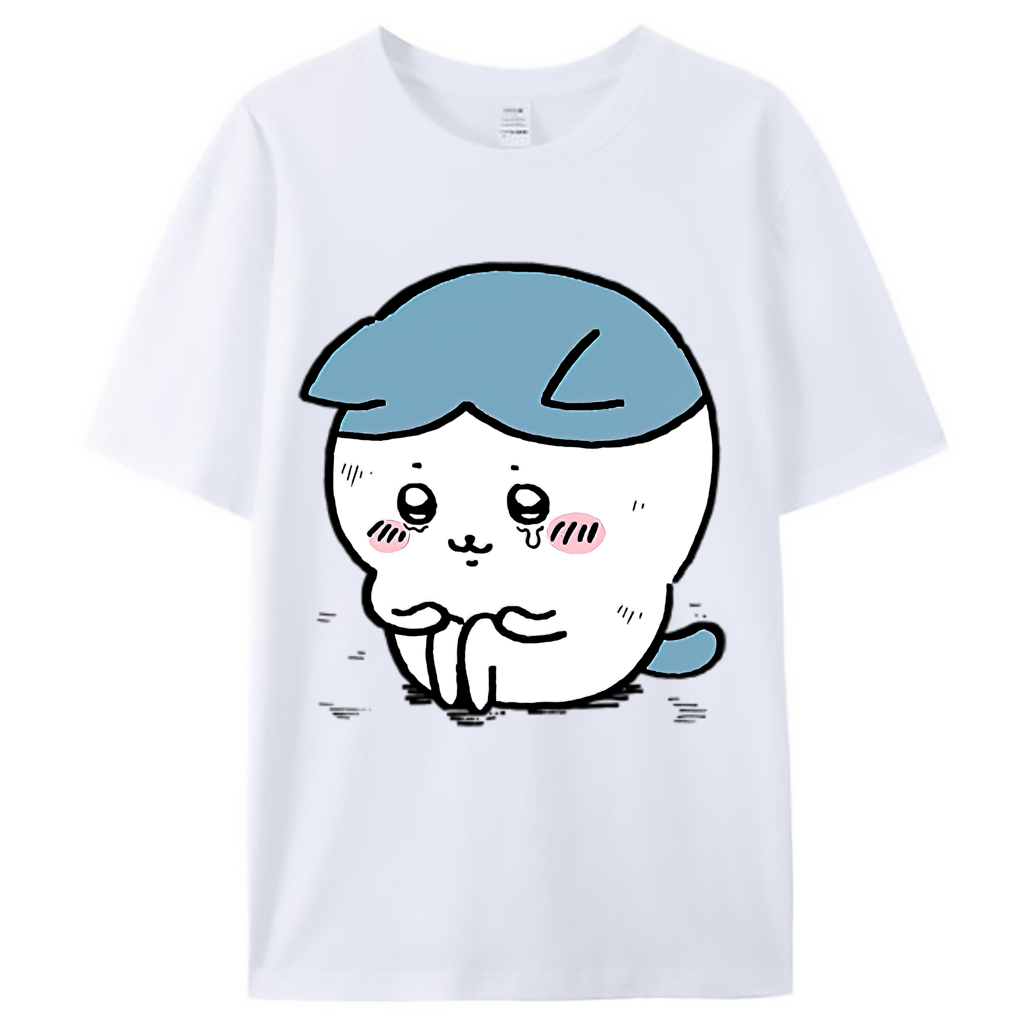 （画像用） ちいかわ ハチワレ Chii-kawa hachiware レディースカジュアルプリントTシャツ（綿100％）