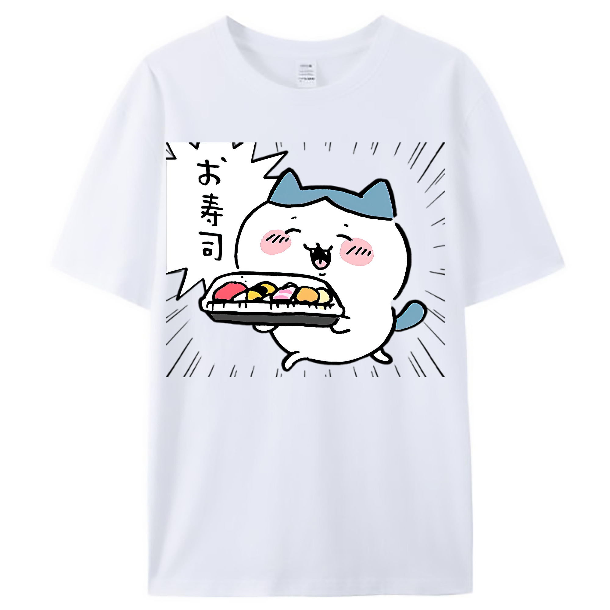 （画像用） ちいかわ ハチワレ Chii-kawa hachiware レディースカジュアルプリントTシャツ（綿100％）