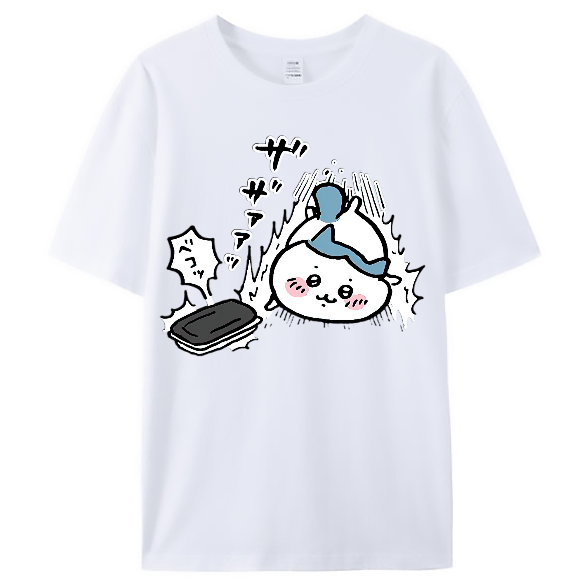 （画像用） ちいかわ ハチワレ Chii-kawa hachiware レディースカジュアルプリントTシャツ（綿100％）