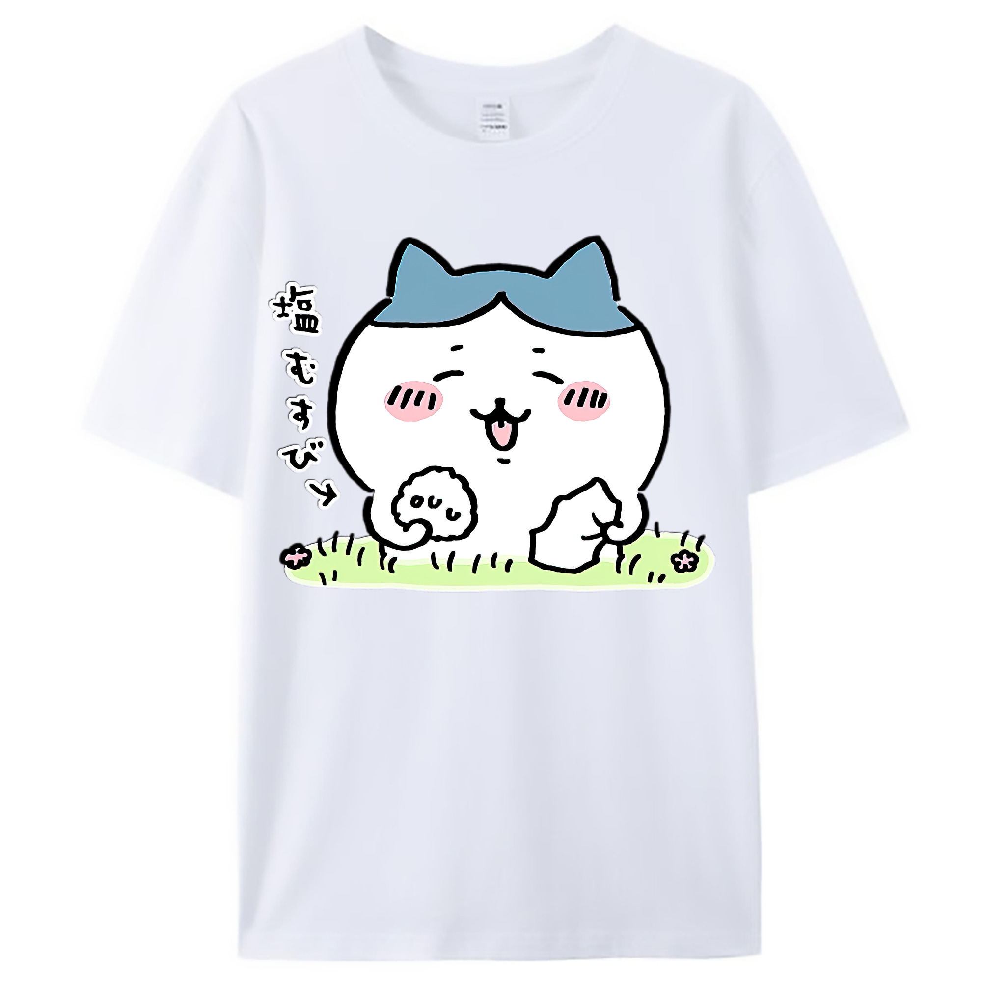 （画像用） ちいかわ ハチワレ Chii-kawa hachiware レディースカジュアルプリントTシャツ（綿100％）