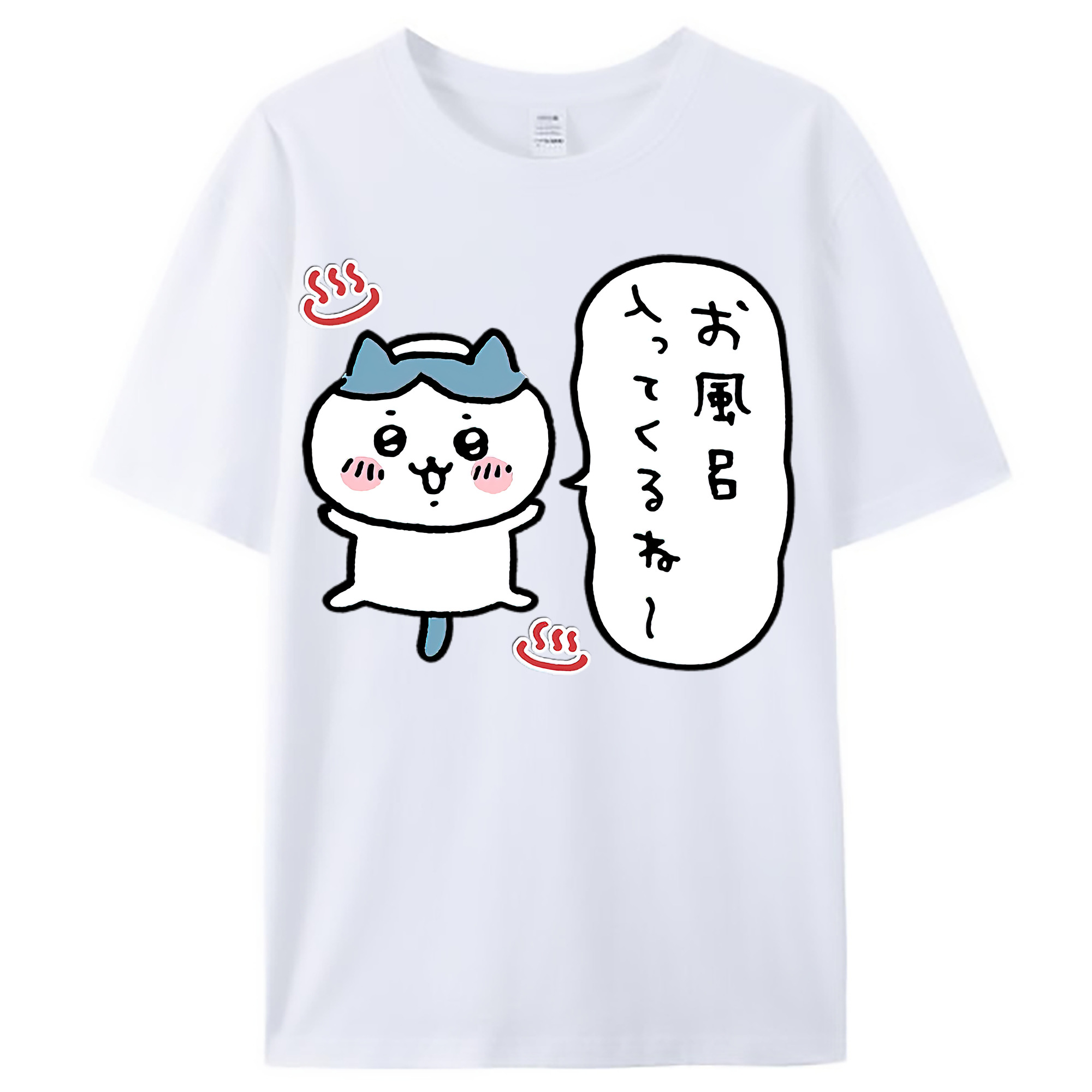 （画像用） ちいかわ ハチワレ Chii-kawa hachiware レディースカジュアルプリントTシャツ（綿100％）