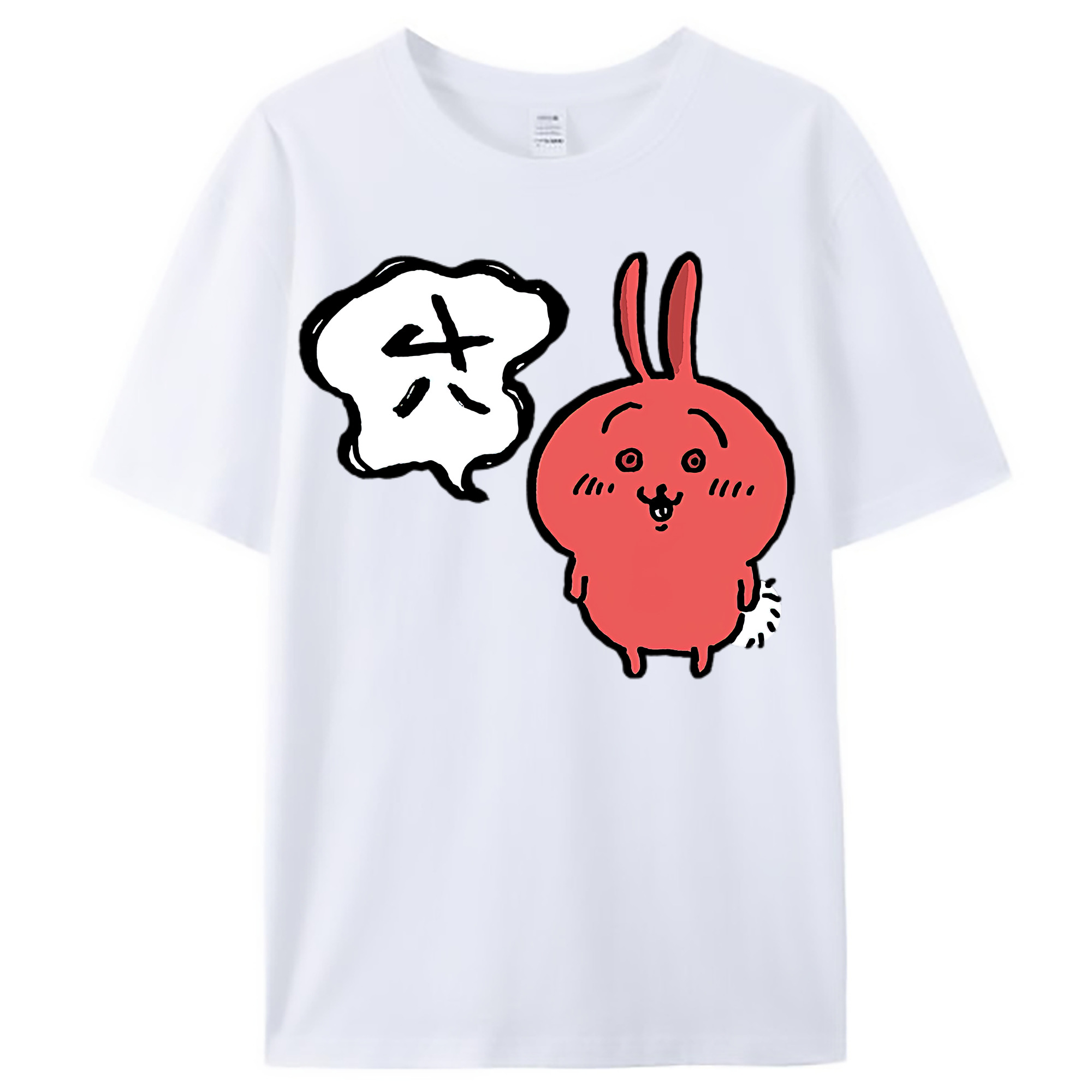 （画像用） ちいかわ ハチワレ Chii-kawa hachiware レディースカジュアルプリントTシャツ（綿100％）