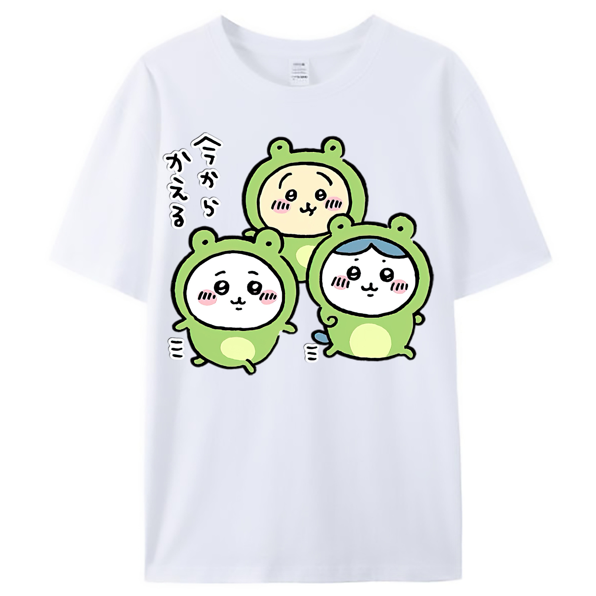 （画像用） ちいかわ ハチワレ Chii-kawa hachiware レディースカジュアルプリントTシャツ（綿100％）