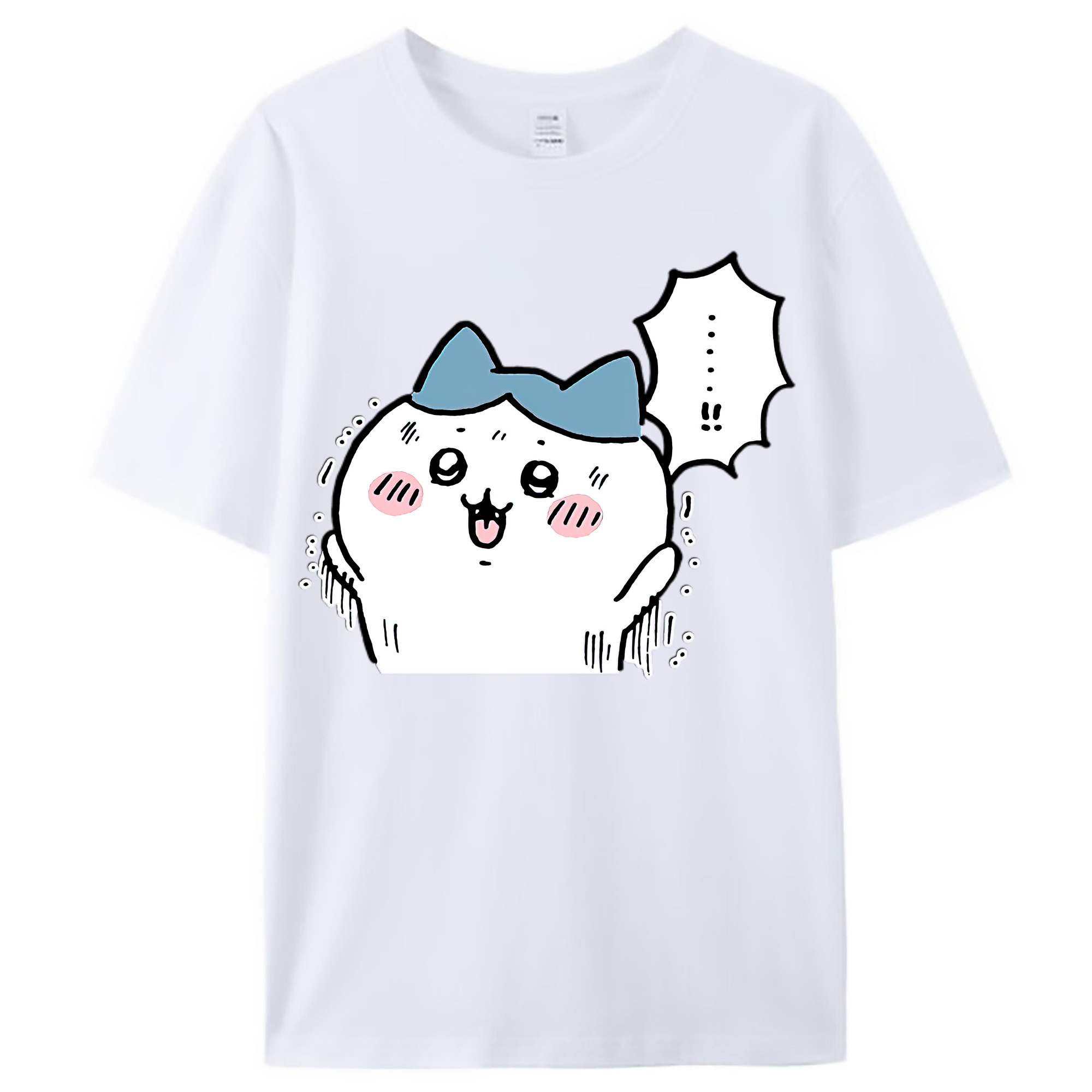 （画像用） ちいかわ ハチワレ Chii-kawa hachiware レディースカジュアルプリントTシャツ（綿100％）