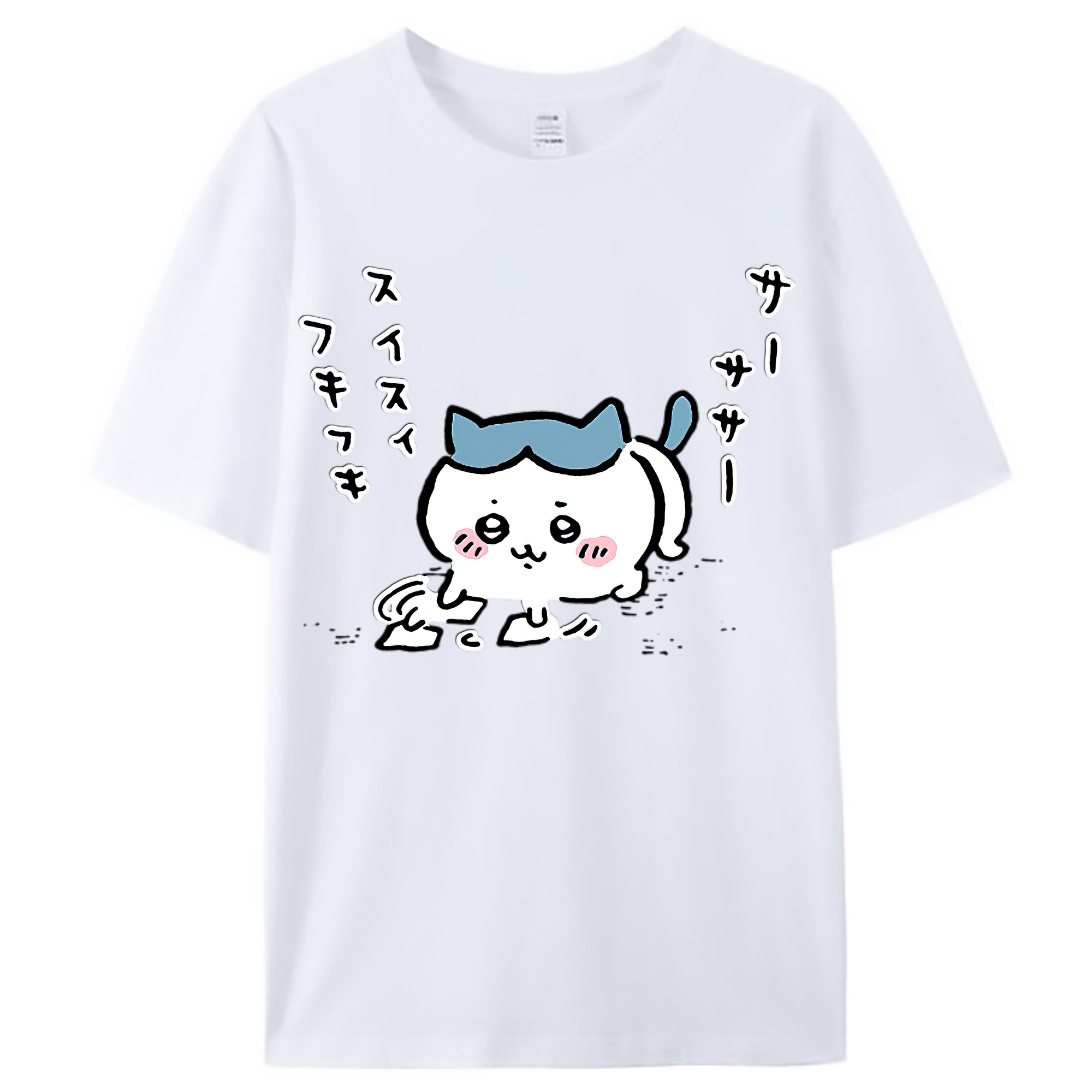 （画像用） ちいかわ ハチワレ Chii-kawa hachiware レディースカジュアルプリントTシャツ（綿100％）
