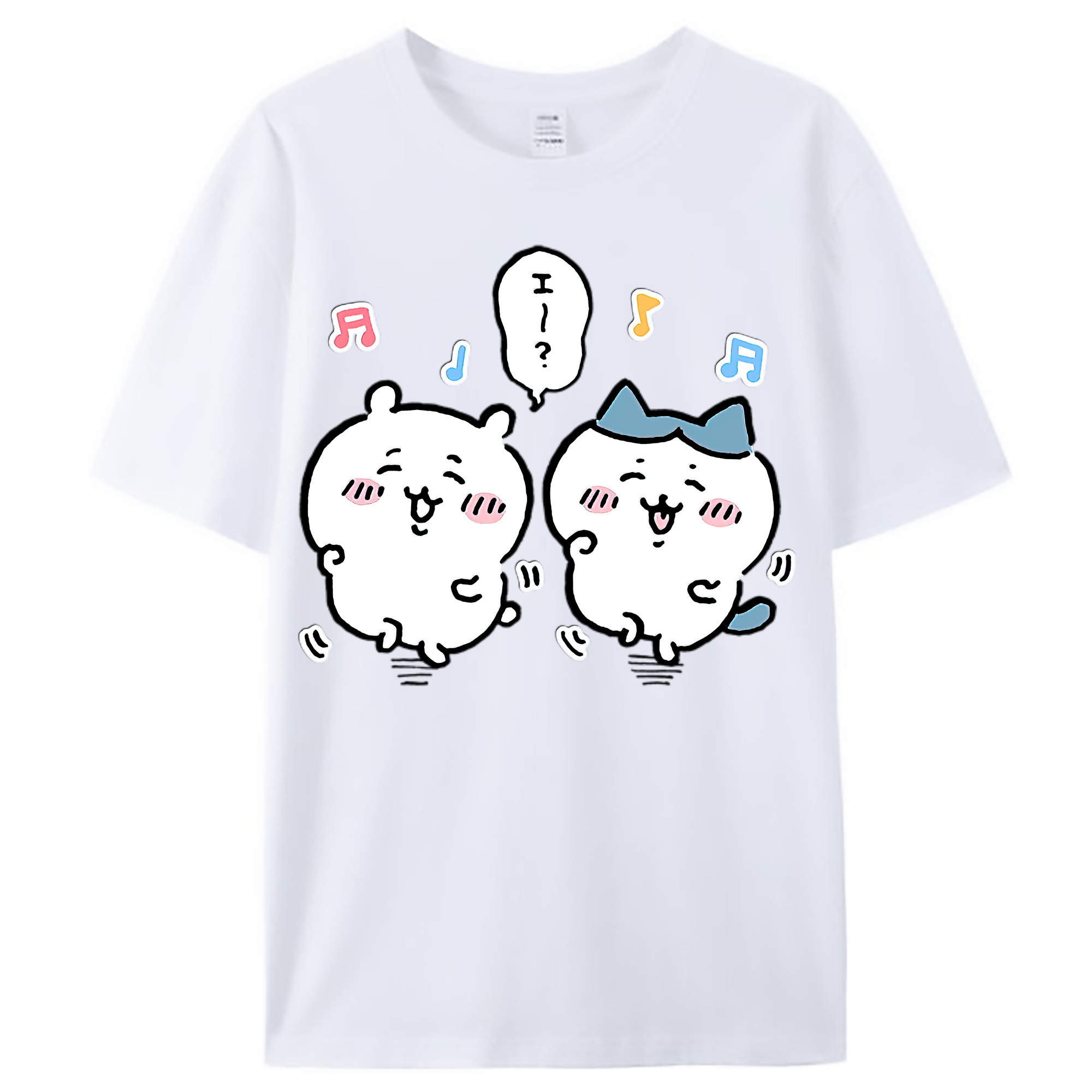 （画像用） ちいかわ ハチワレ Chii-kawa hachiware レディースカジュアルプリントTシャツ（綿100％）