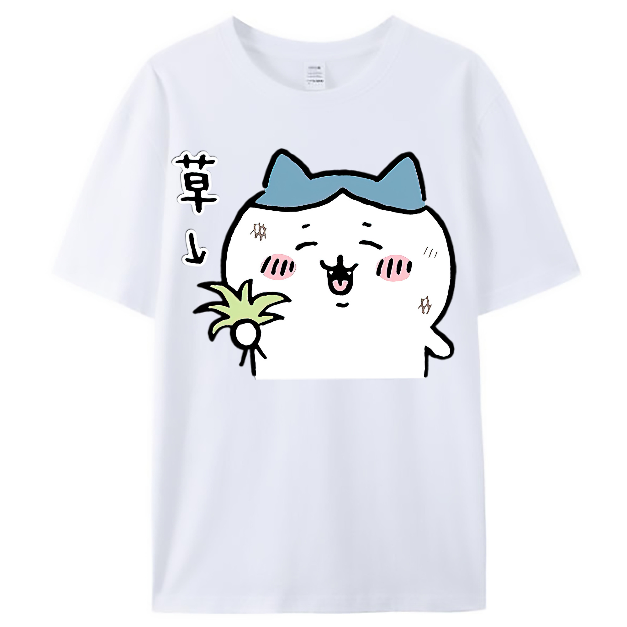 （画像用） ちいかわ ハチワレ Chii-kawa hachiware レディースカジュアルプリントTシャツ（綿100％）