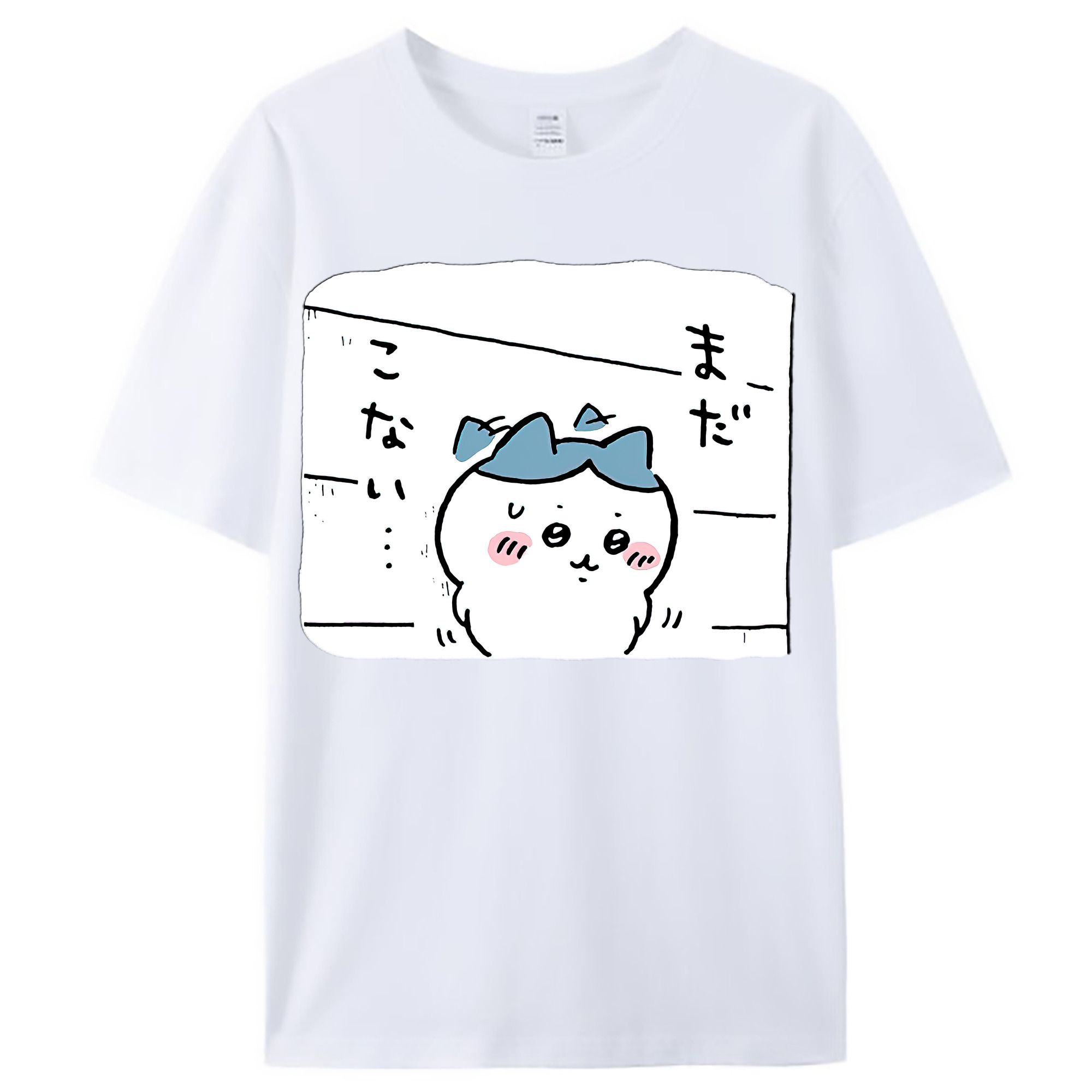 （画像用） ちいかわ ハチワレ Chii-kawa hachiware レディースカジュアルプリントTシャツ（綿100％）