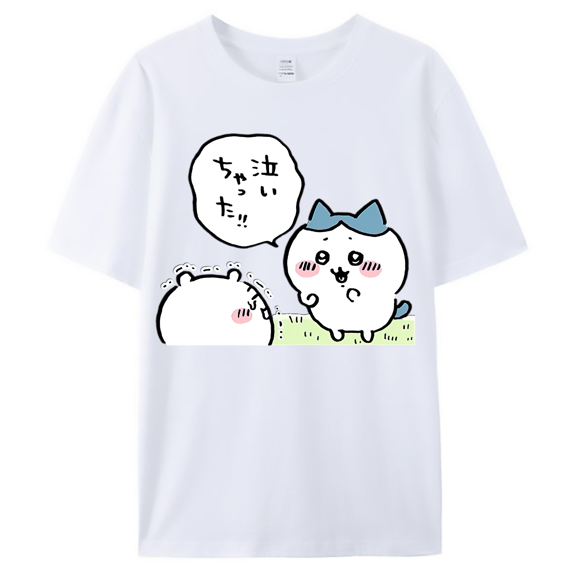 （画像用） ちいかわ ハチワレ Chii-kawa hachiware レディースカジュアルプリントTシャツ（綿100％）