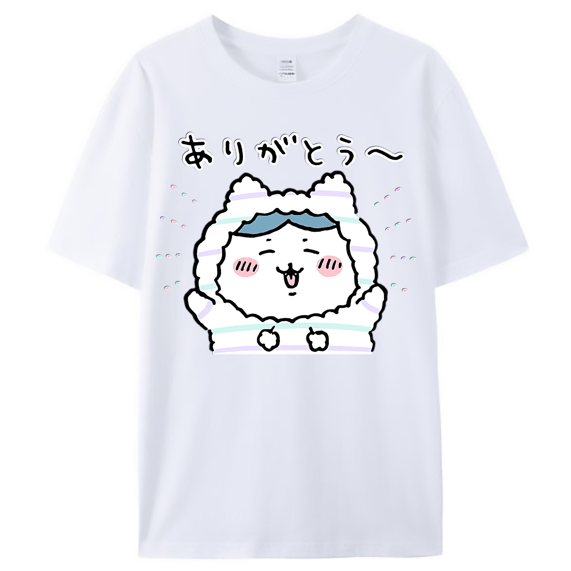 （画像用） ちいかわ ハチワレ Chii-kawa hachiware レディースカジュアルプリントTシャツ（綿100％）