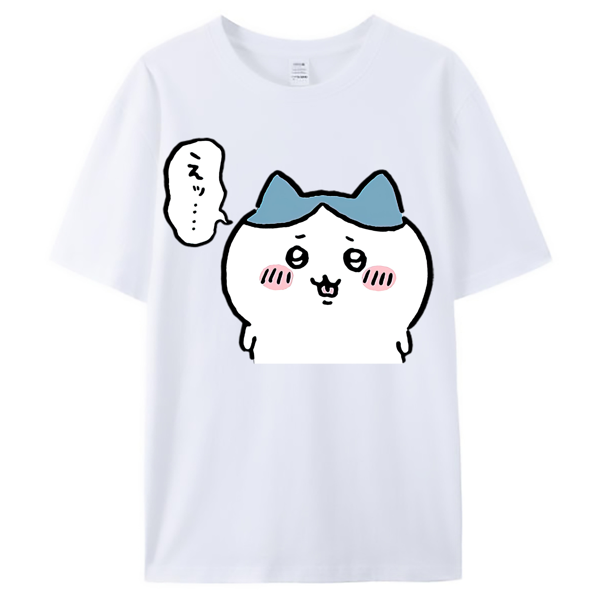 （画像用） ちいかわ ハチワレ Chii-kawa hachiware レディースカジュアルプリントTシャツ（綿100％）