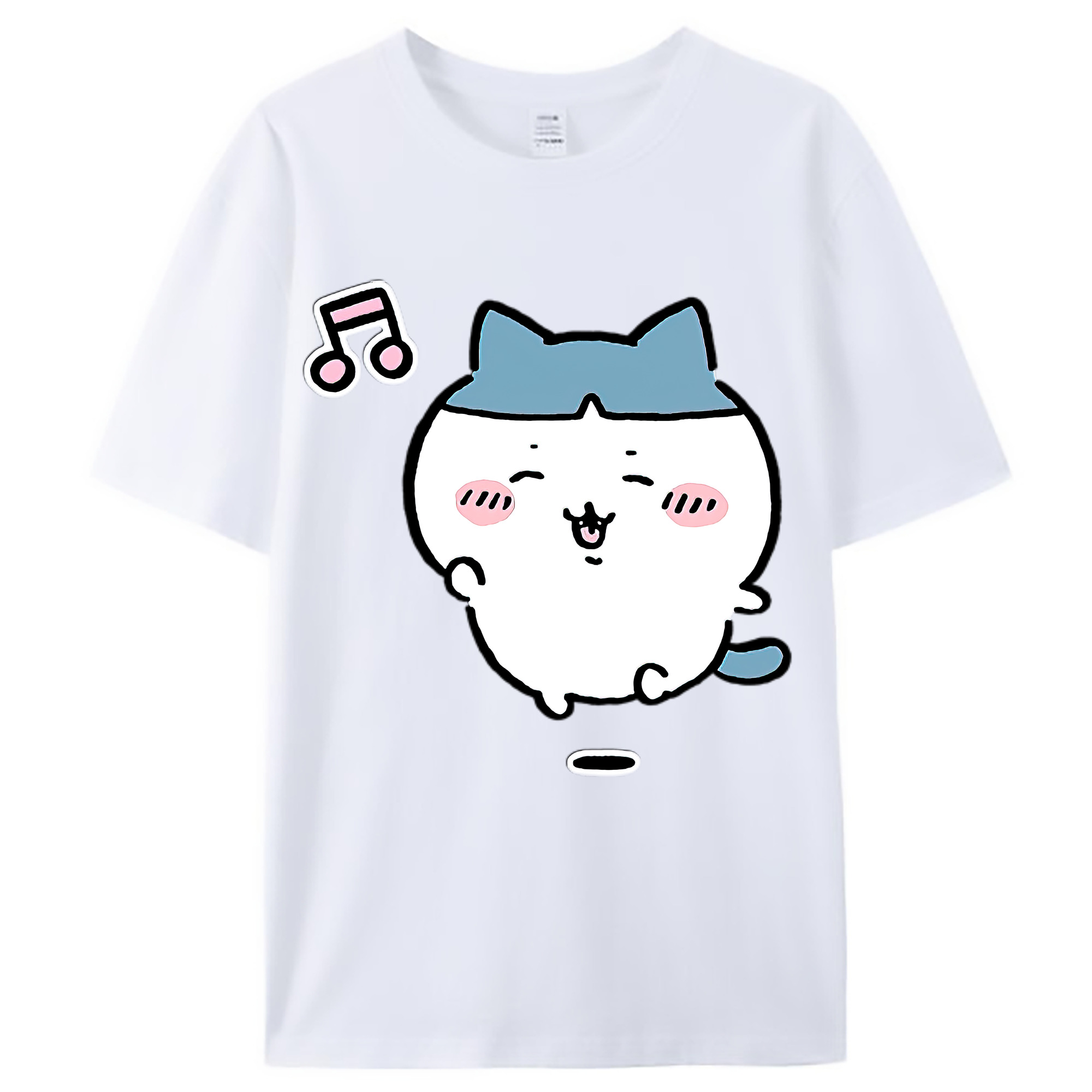 （画像用） ちいかわ ハチワレ Chii-kawa hachiware レディースカジュアルプリントTシャツ（綿100％）