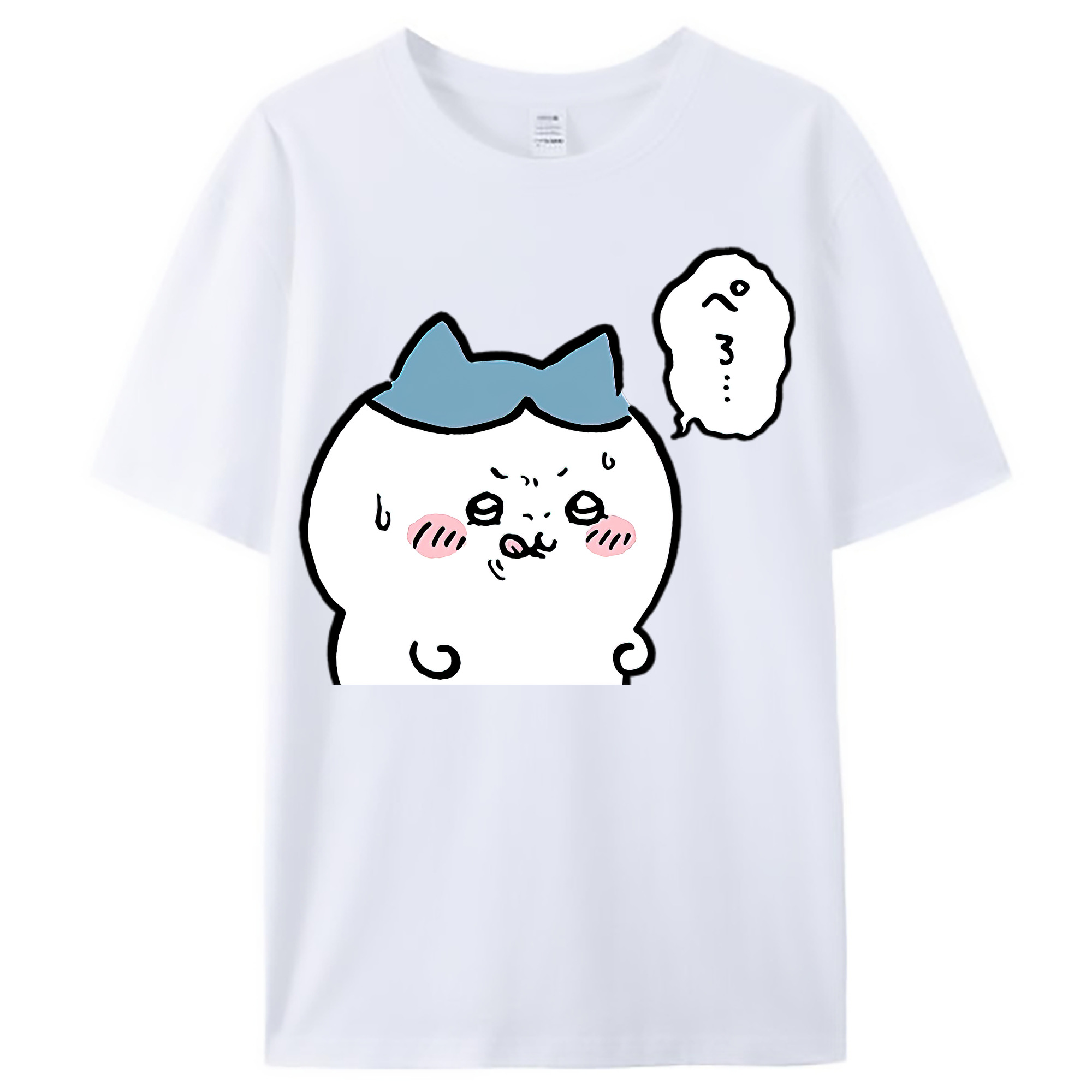 （画像用） ちいかわ ハチワレ Chii-kawa hachiware レディースカジュアルプリントTシャツ（綿100％）