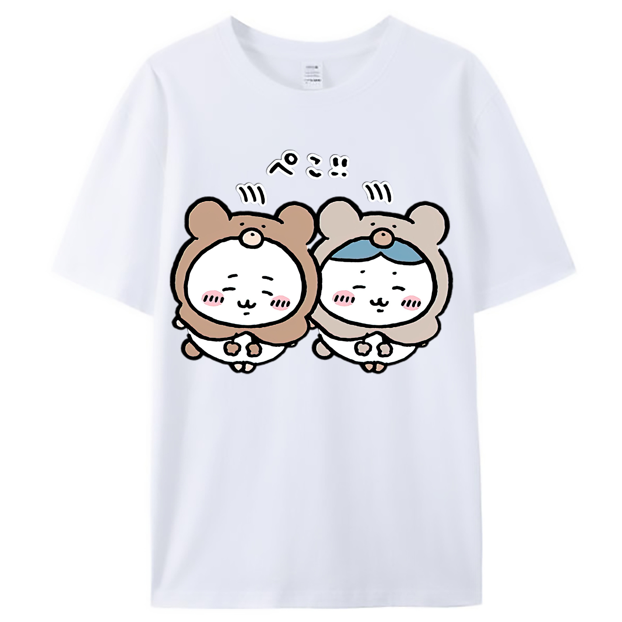 （画像用） ちいかわ ハチワレ Chii-kawa hachiware レディースカジュアルプリントTシャツ（綿100％）
