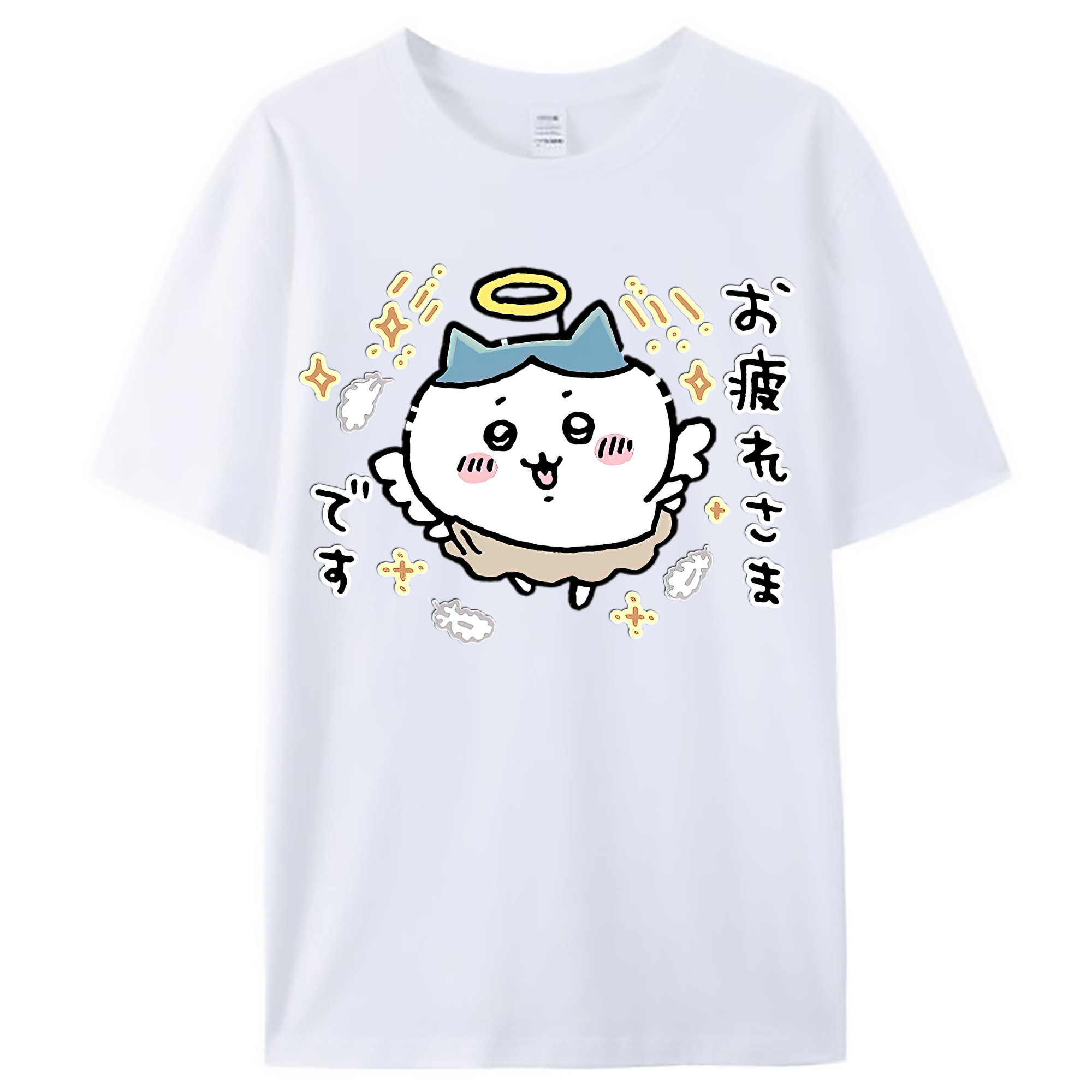 （画像用） ちいかわ ハチワレ Chii-kawa hachiware レディースカジュアルプリントTシャツ（綿100％）