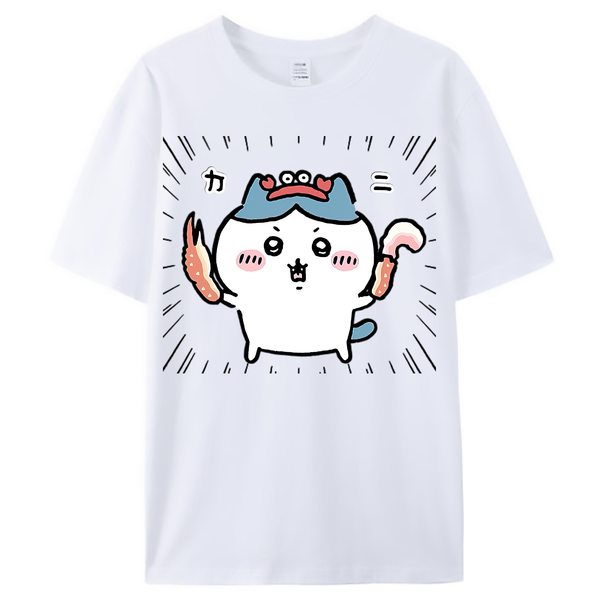 （画像用） ちいかわ ハチワレ Chii-kawa hachiware レディースカジュアルプリントTシャツ（綿100％）