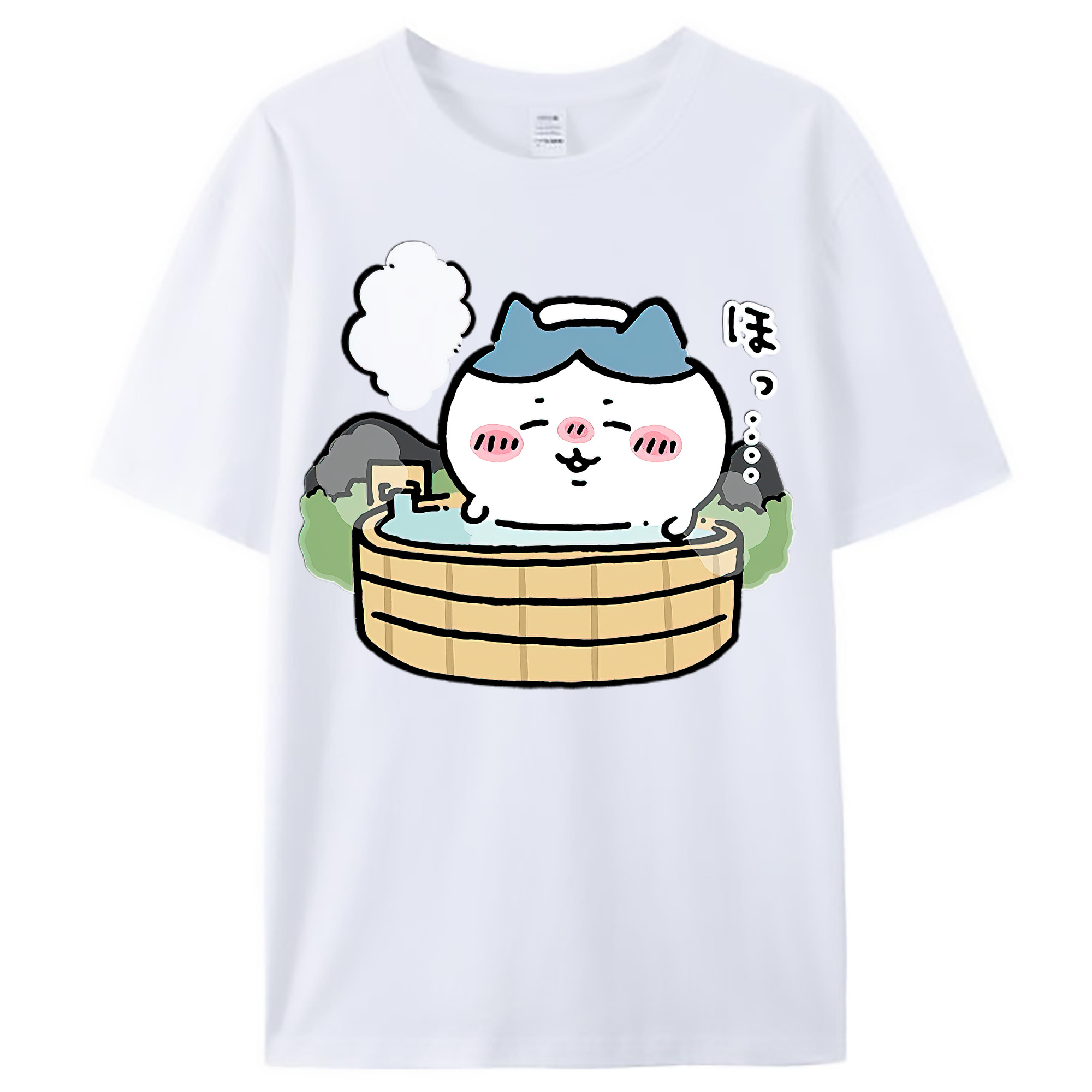 （画像用） ちいかわ ハチワレ Chii-kawa hachiware レディースカジュアルプリントTシャツ（綿100％）