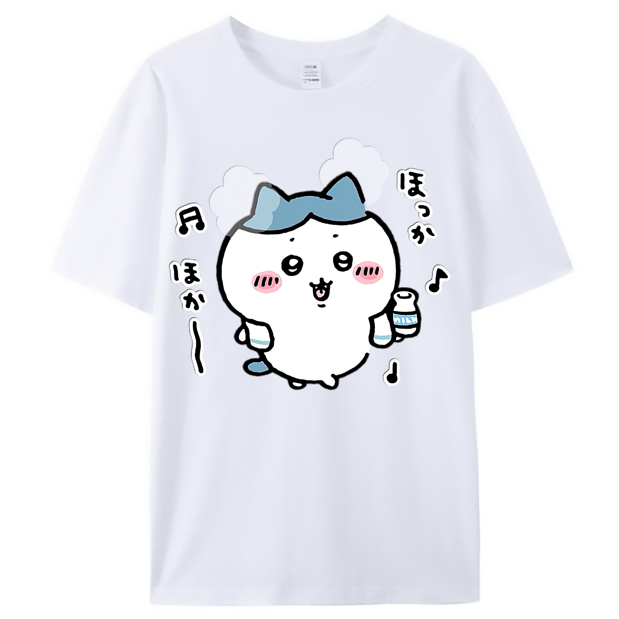 （画像用） ちいかわ ハチワレ Chii-kawa hachiware レディースカジュアルプリントTシャツ（綿100％）