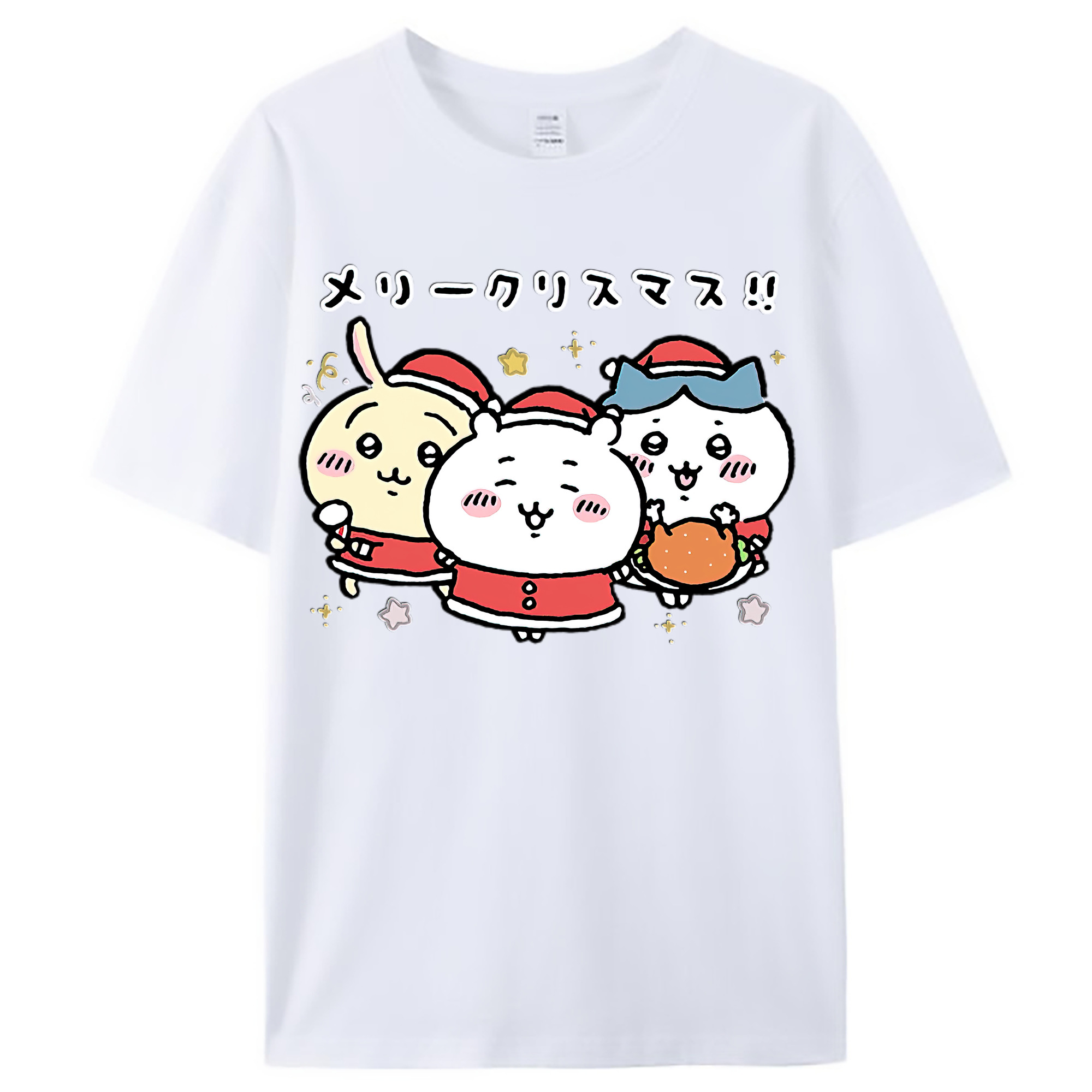 （画像用） ちいかわ ハチワレ Chii-kawa hachiware レディースカジュアルプリントTシャツ（綿100％）