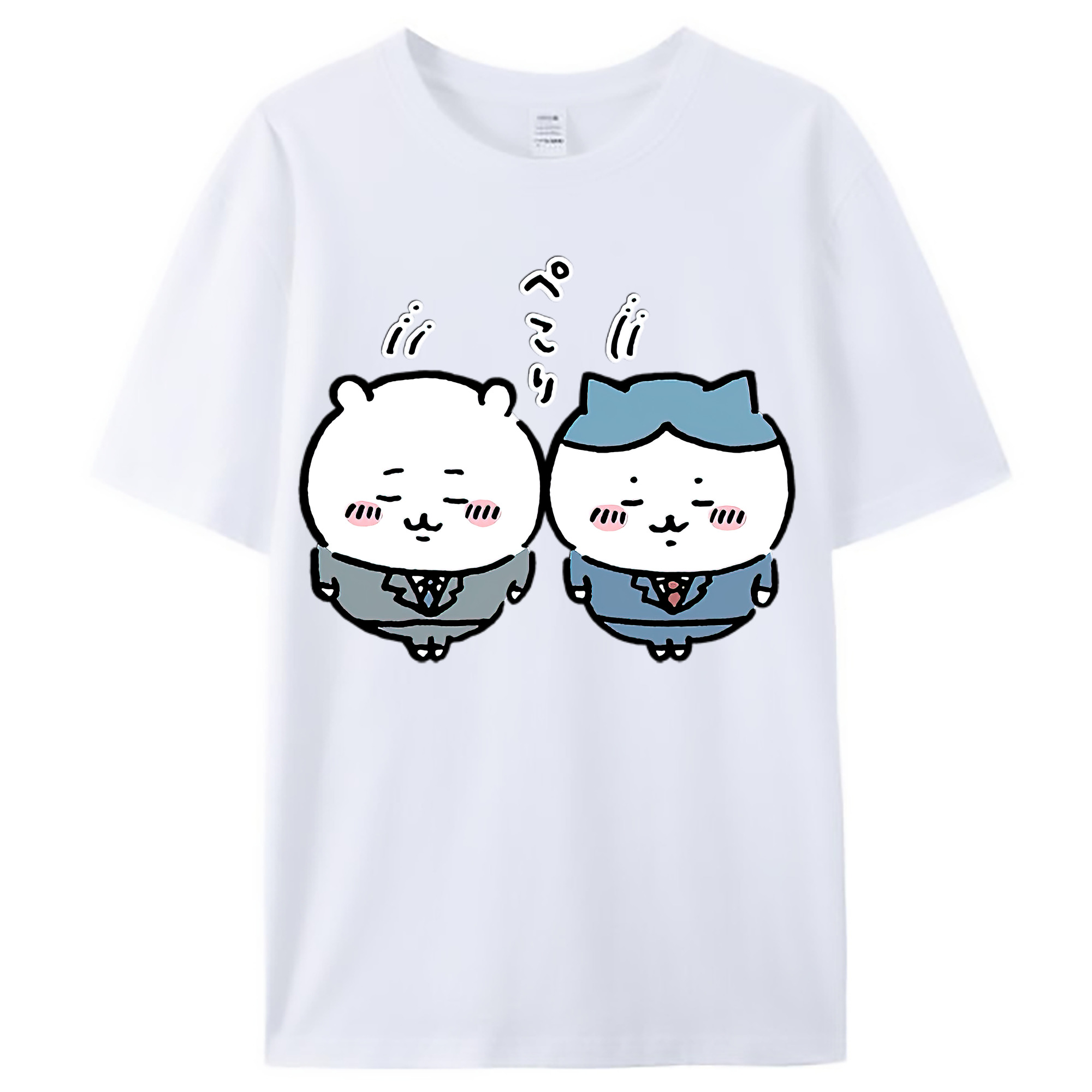 （画像用） ちいかわ ハチワレ Chii-kawa hachiware レディースカジュアルプリントTシャツ（綿100％）