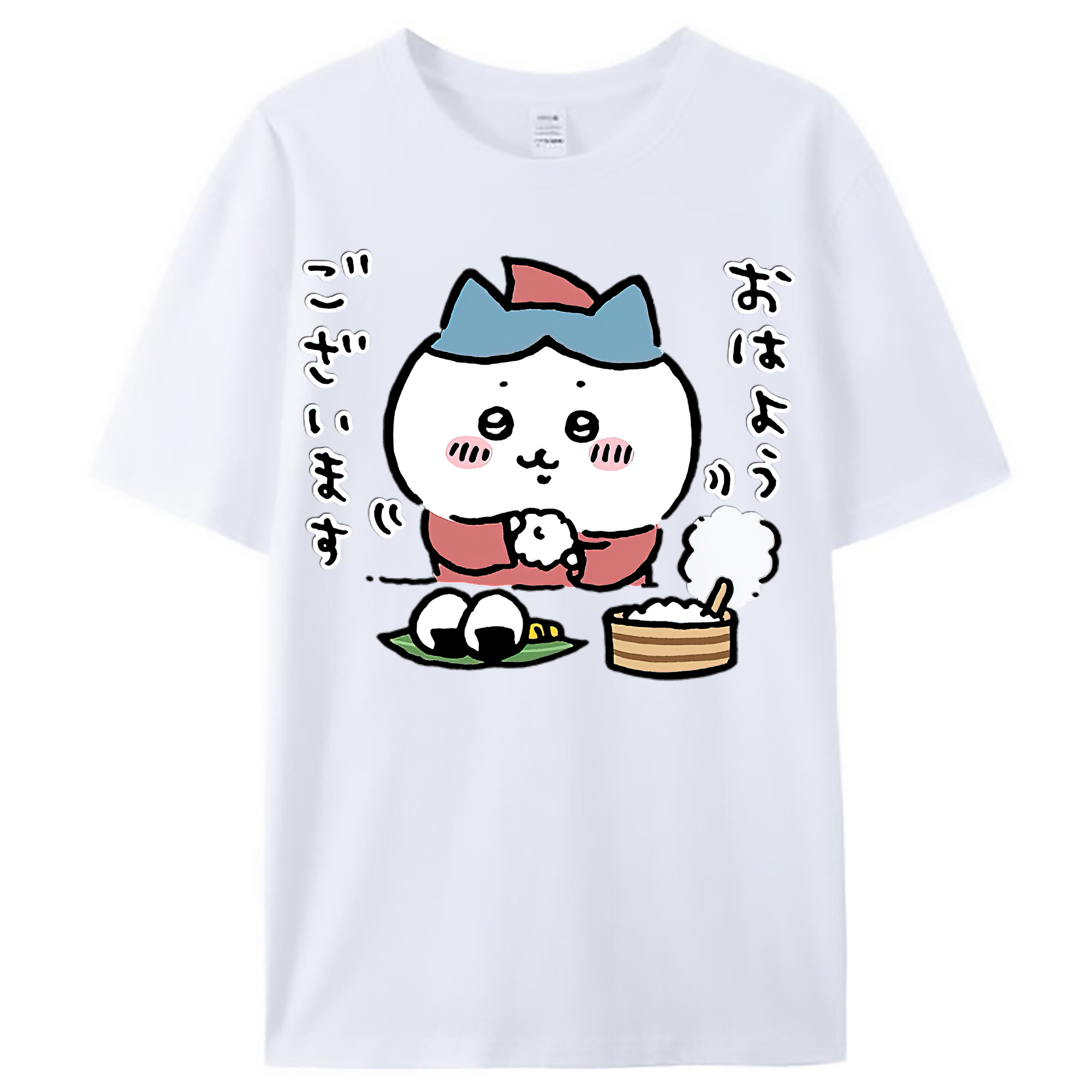 （画像用） ちいかわ ハチワレ Chii-kawa hachiware レディースカジュアルプリントTシャツ（綿100％）