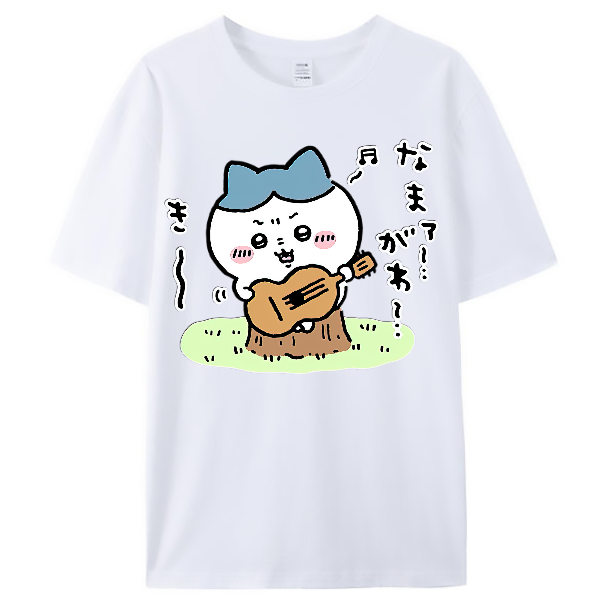 （画像用） ちいかわ ハチワレ Chii-kawa hachiware レディースカジュアルプリントTシャツ（綿100％）