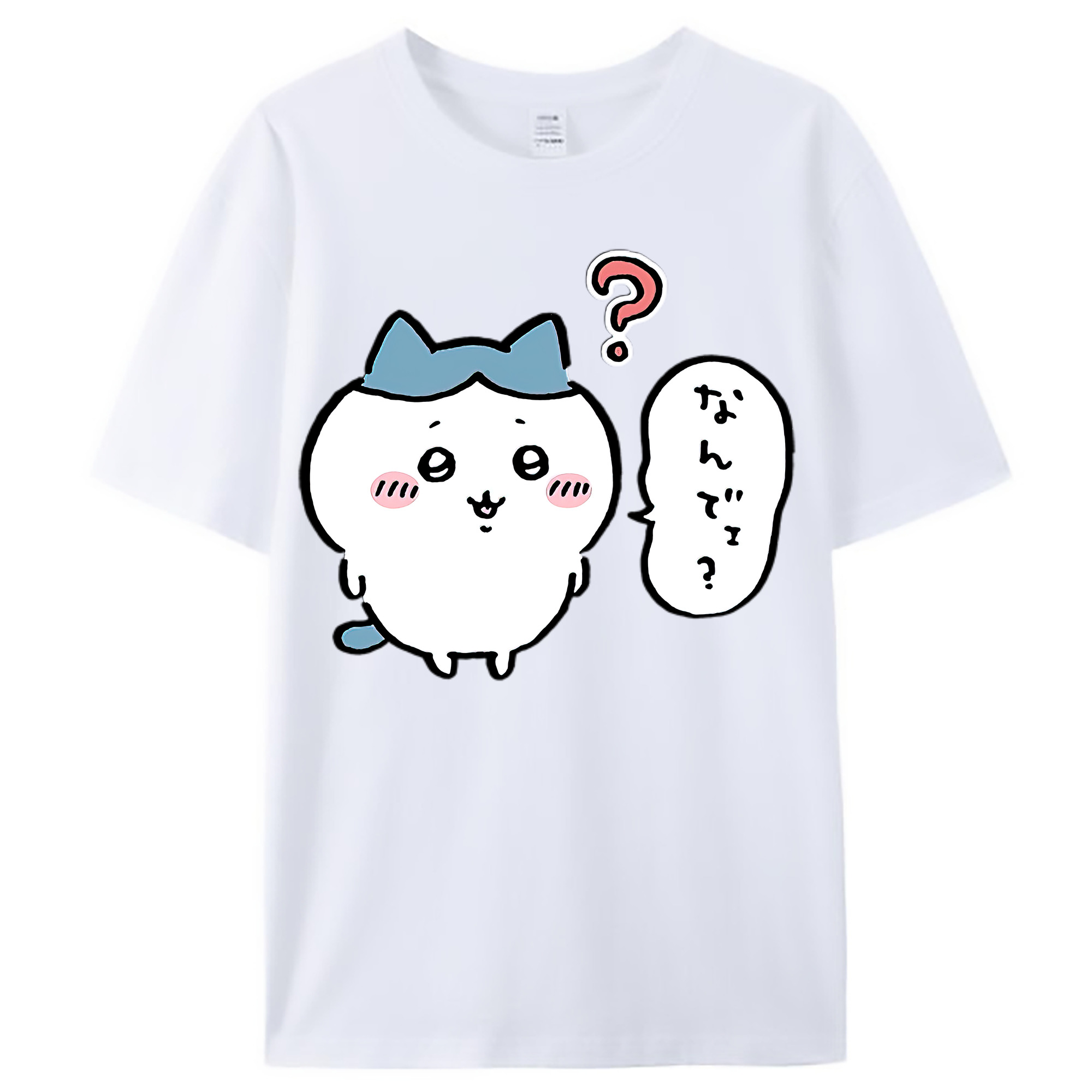 （画像用） ちいかわ ハチワレ Chii-kawa hachiware レディースカジュアルプリントTシャツ（綿100％）