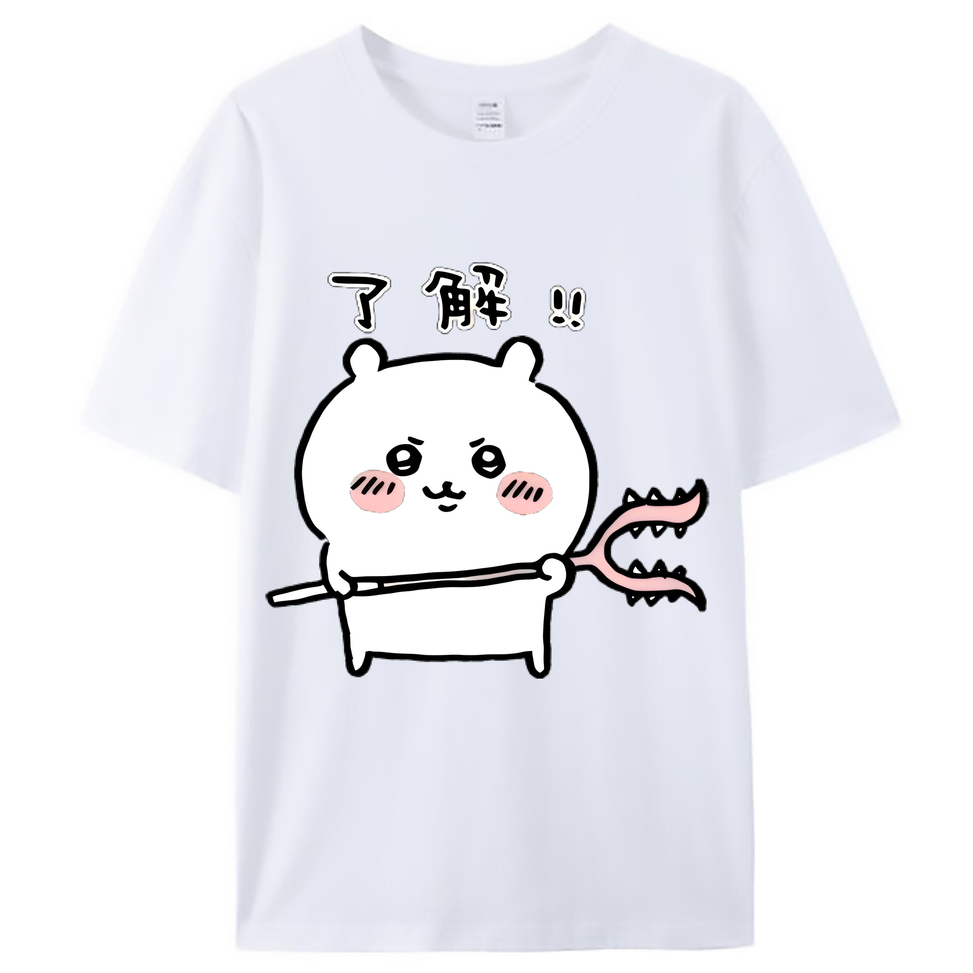（画像用） ちいかわ ちいかわ Chii-kawa chiikawa レディースカジュアルプリントTシャツ（綿100％）