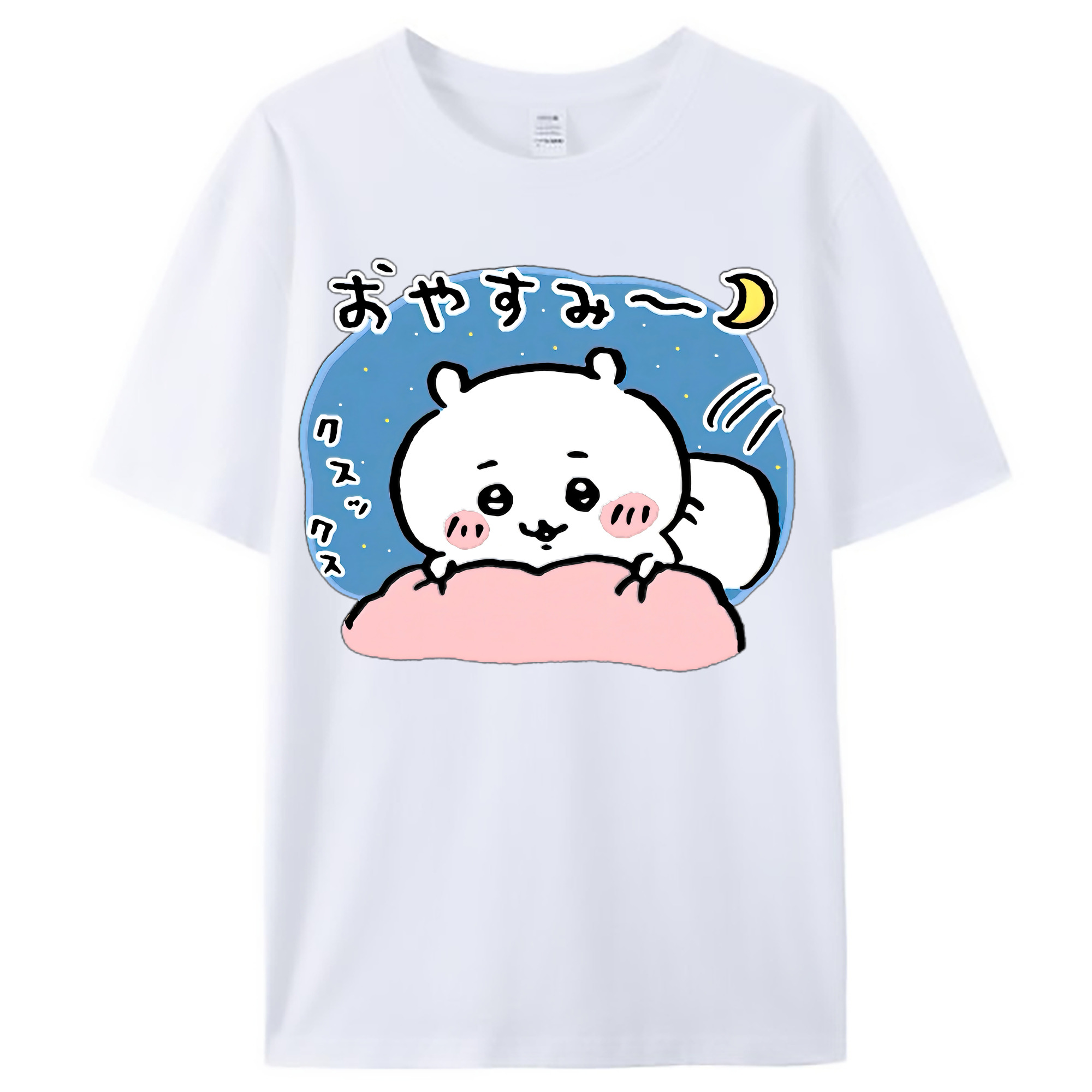 （画像用） ちいかわ ちいかわ Chii-kawa chiikawa レディースカジュアルプリントTシャツ（綿100％）
