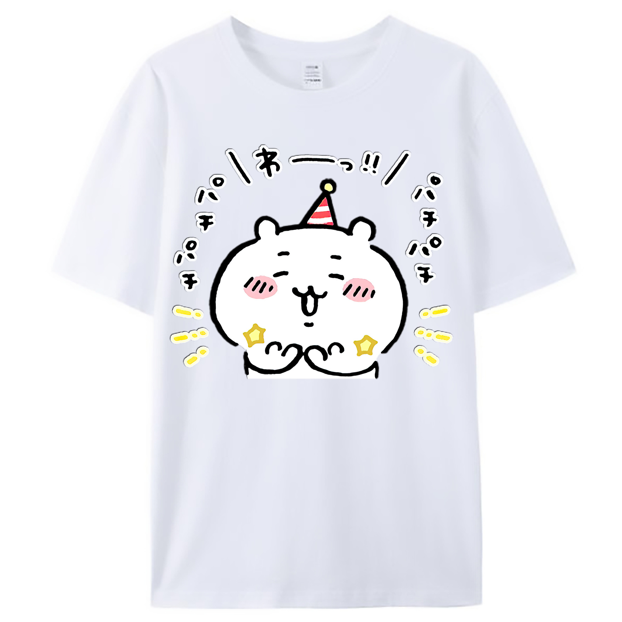 （画像用） ちいかわ ちいかわ Chii-kawa chiikawa レディースカジュアルプリントTシャツ（綿100％）