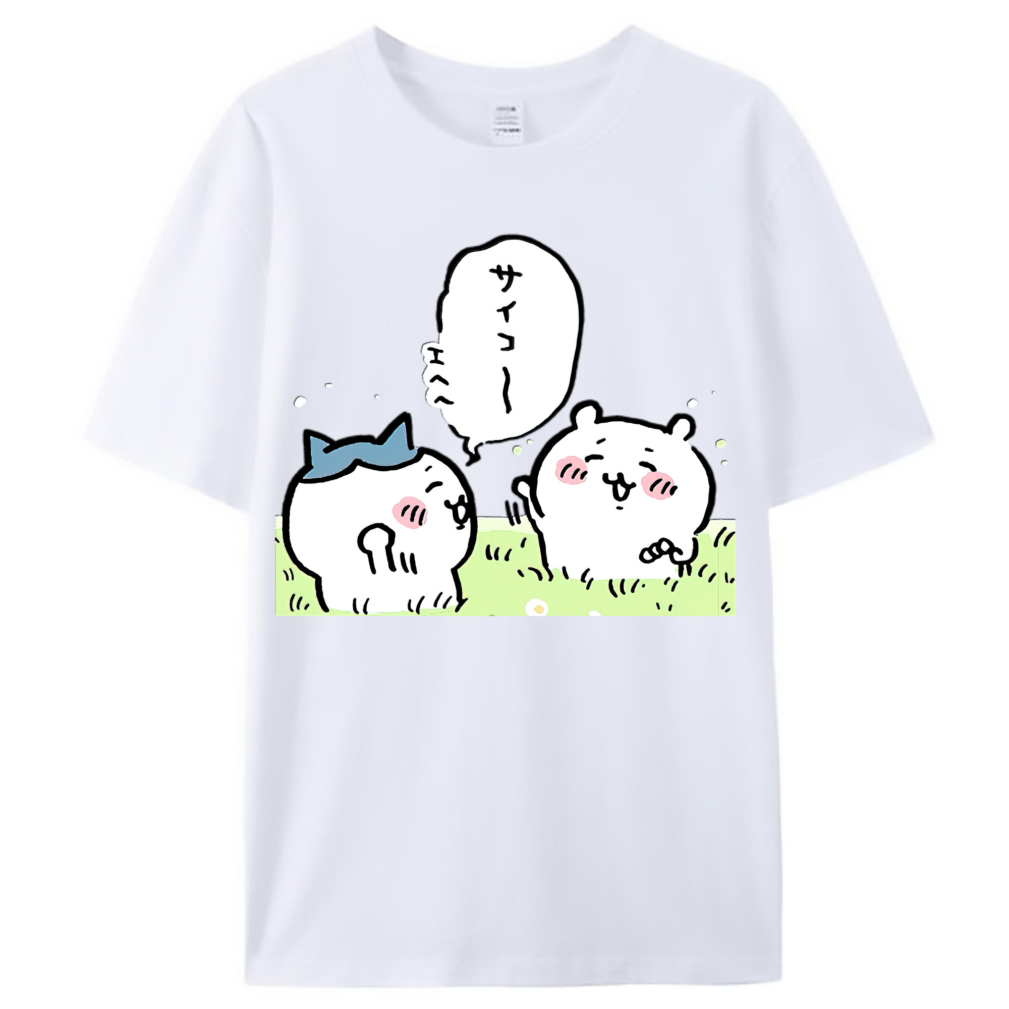（画像用） ちいかわ ちいかわ Chii-kawa chiikawa レディースカジュアルプリントTシャツ（綿100％）
