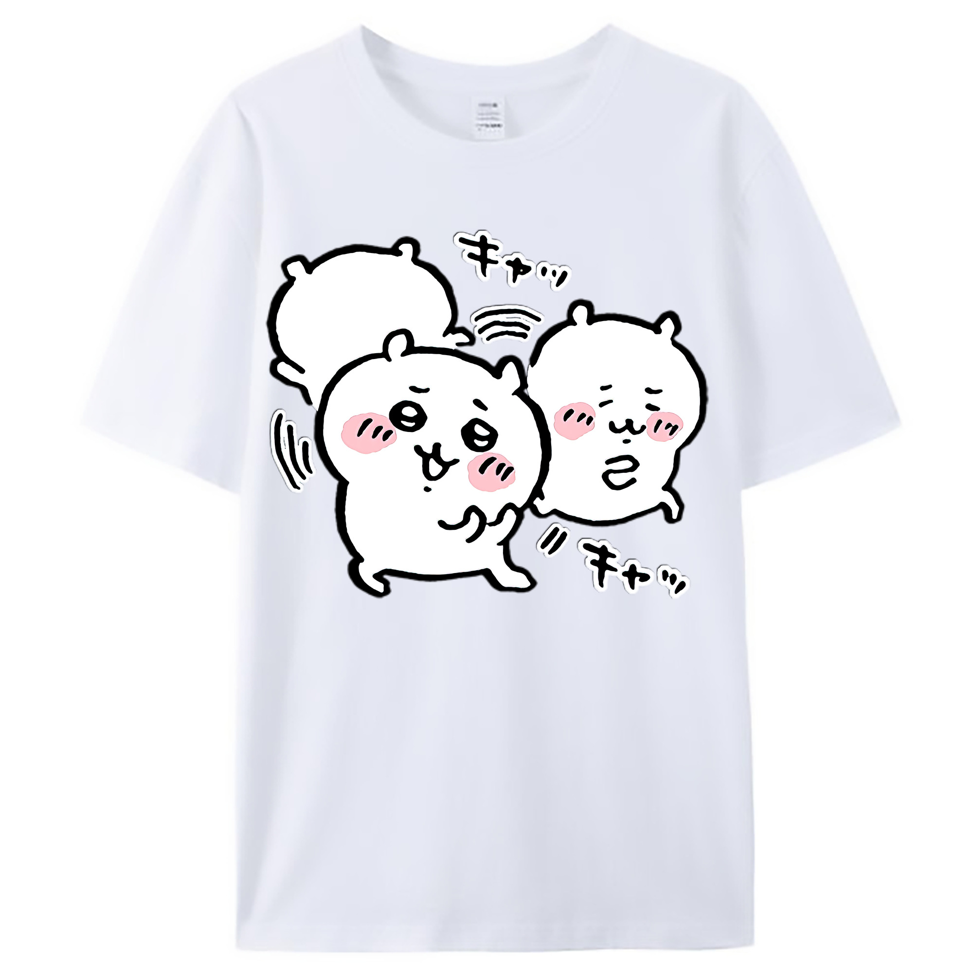 （画像用） ちいかわ ちいかわ Chii-kawa chiikawa レディースカジュアルプリントTシャツ（綿100％）