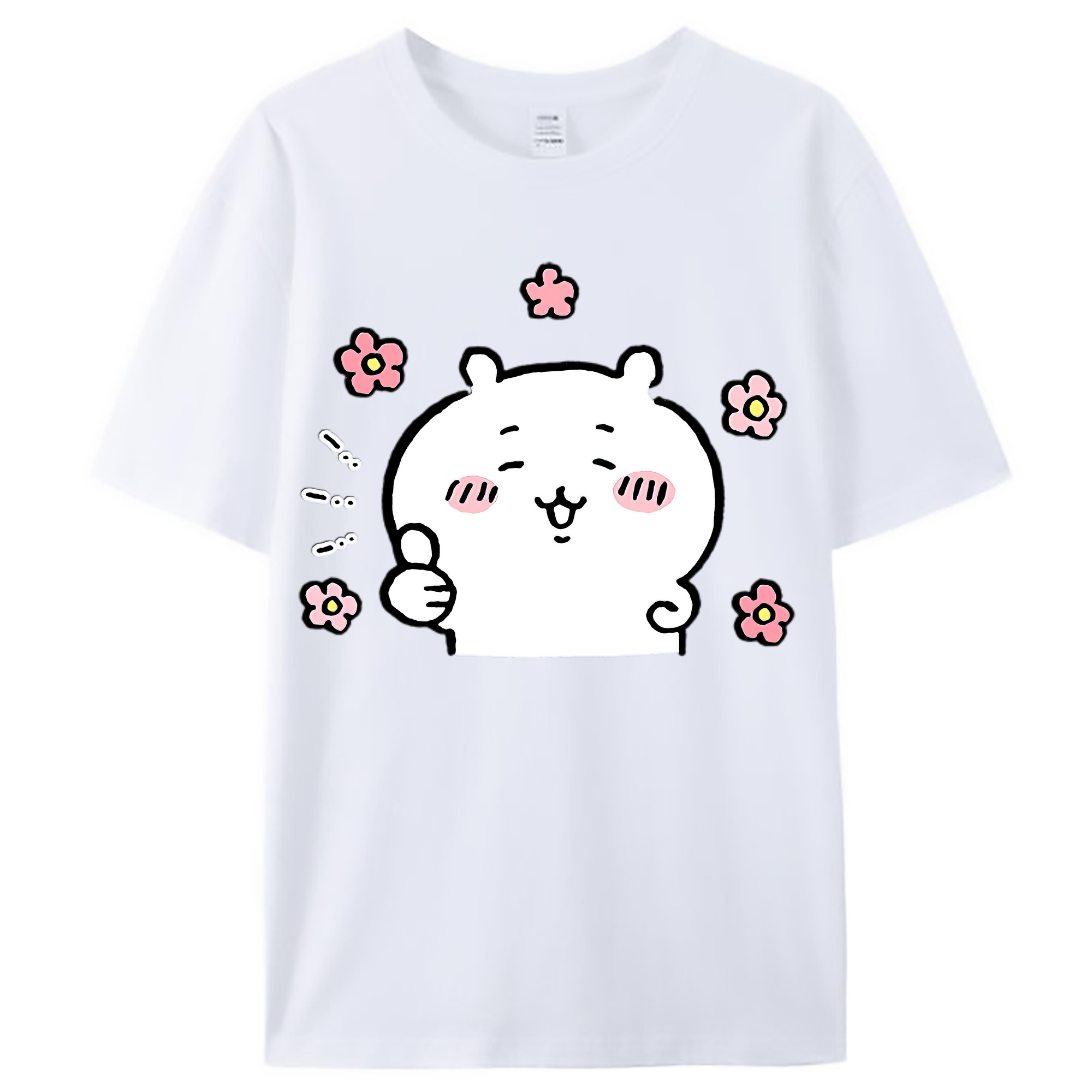 （画像用） ちいかわ ちいかわ Chii-kawa chiikawa レディースカジュアルプリントTシャツ（綿100％）