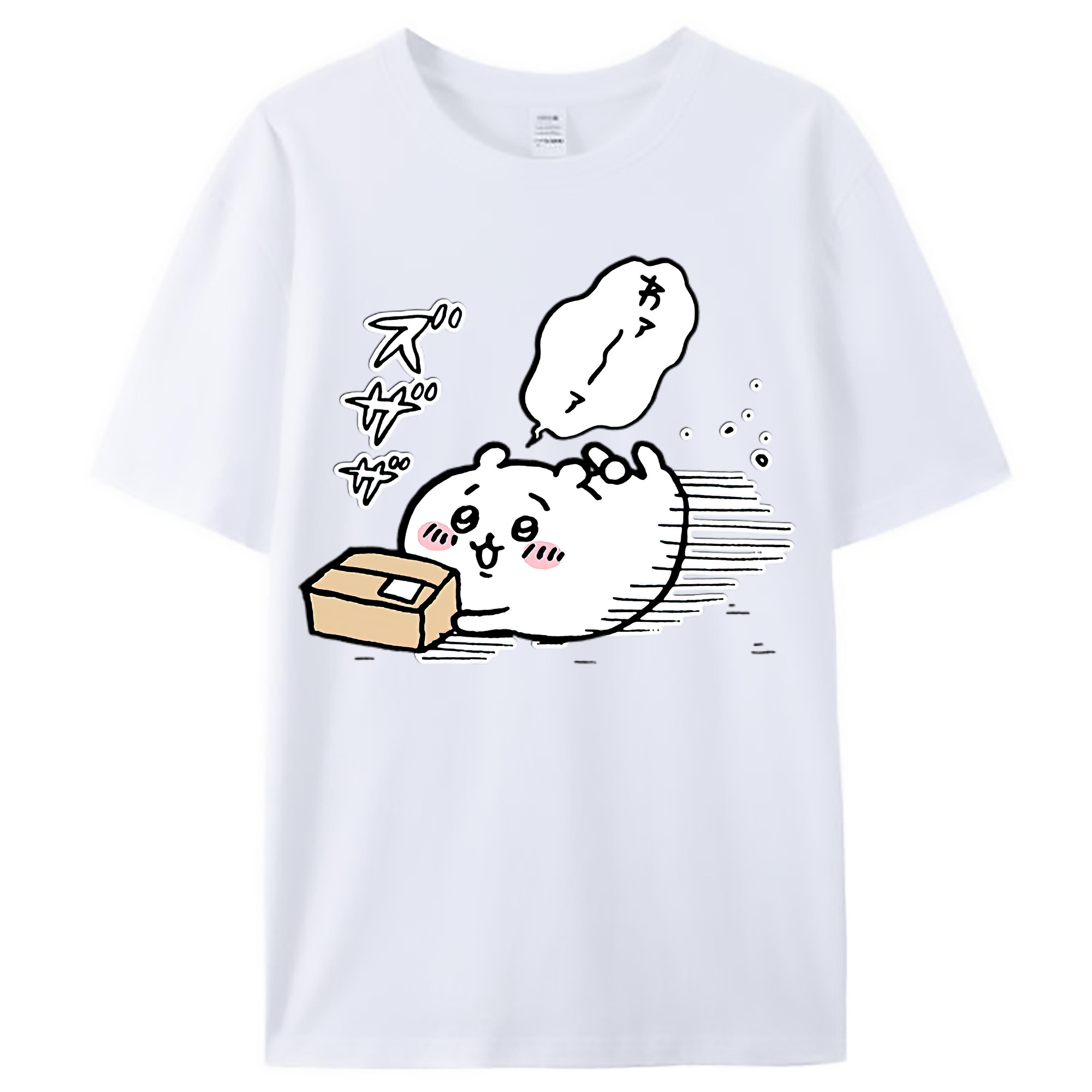 （画像用） ちいかわ ちいかわ Chii-kawa chiikawa レディースカジュアルプリントTシャツ（綿100％）